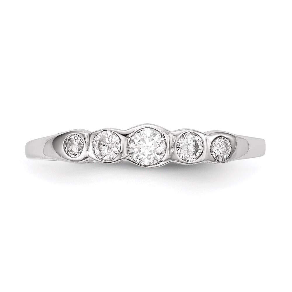 925 Sterling Silver 5-Stone Bezel Set Cubic Zirconia Ring for Women | Elegant Fine Jewelry Gift for Her | Perfect for Anniversaries, Birthdays & Special Occasions