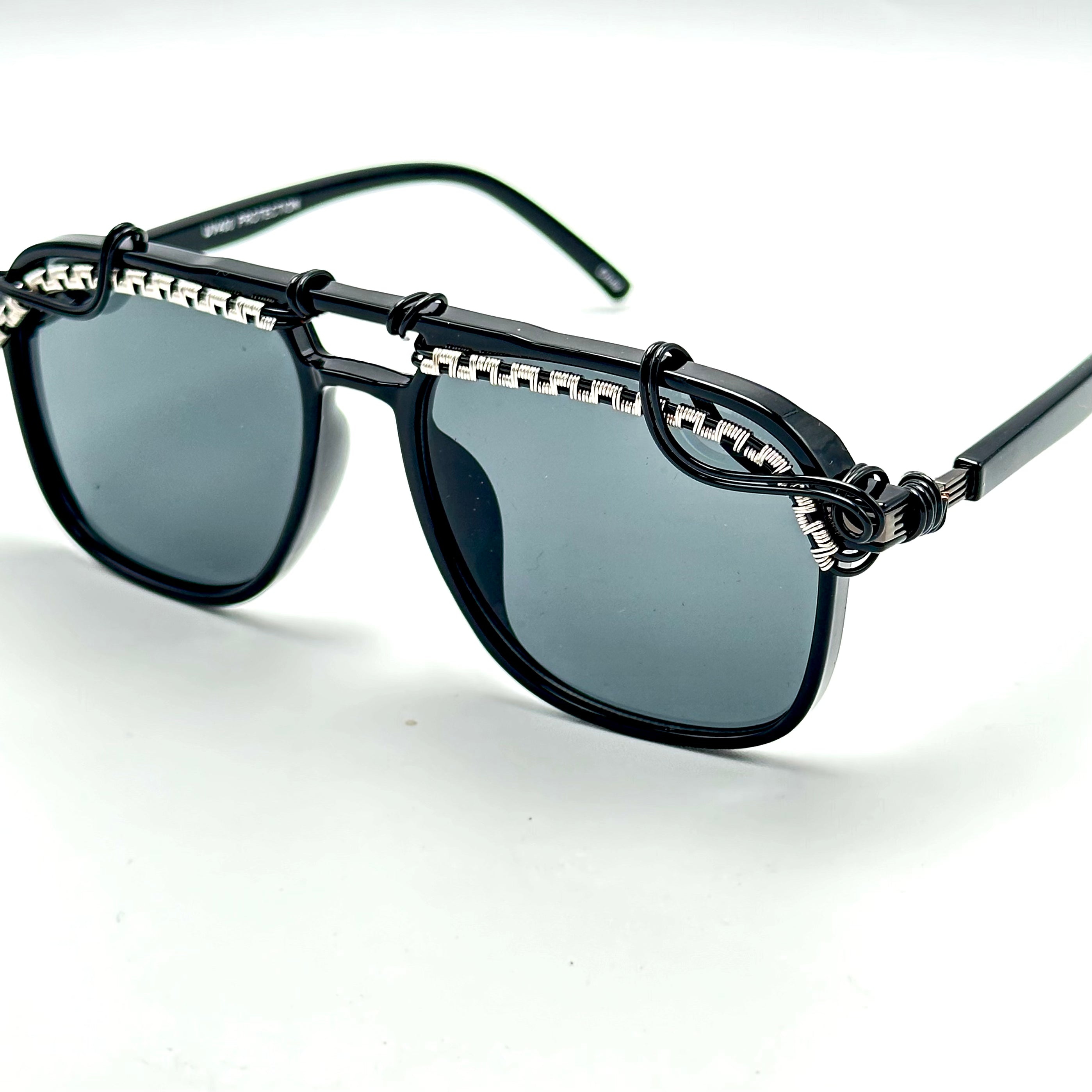 Aviator Black Silver Sunglasses - Polarized UV Protection for Men & Women - Perfect for Driving, Travel & Outdoor Activities