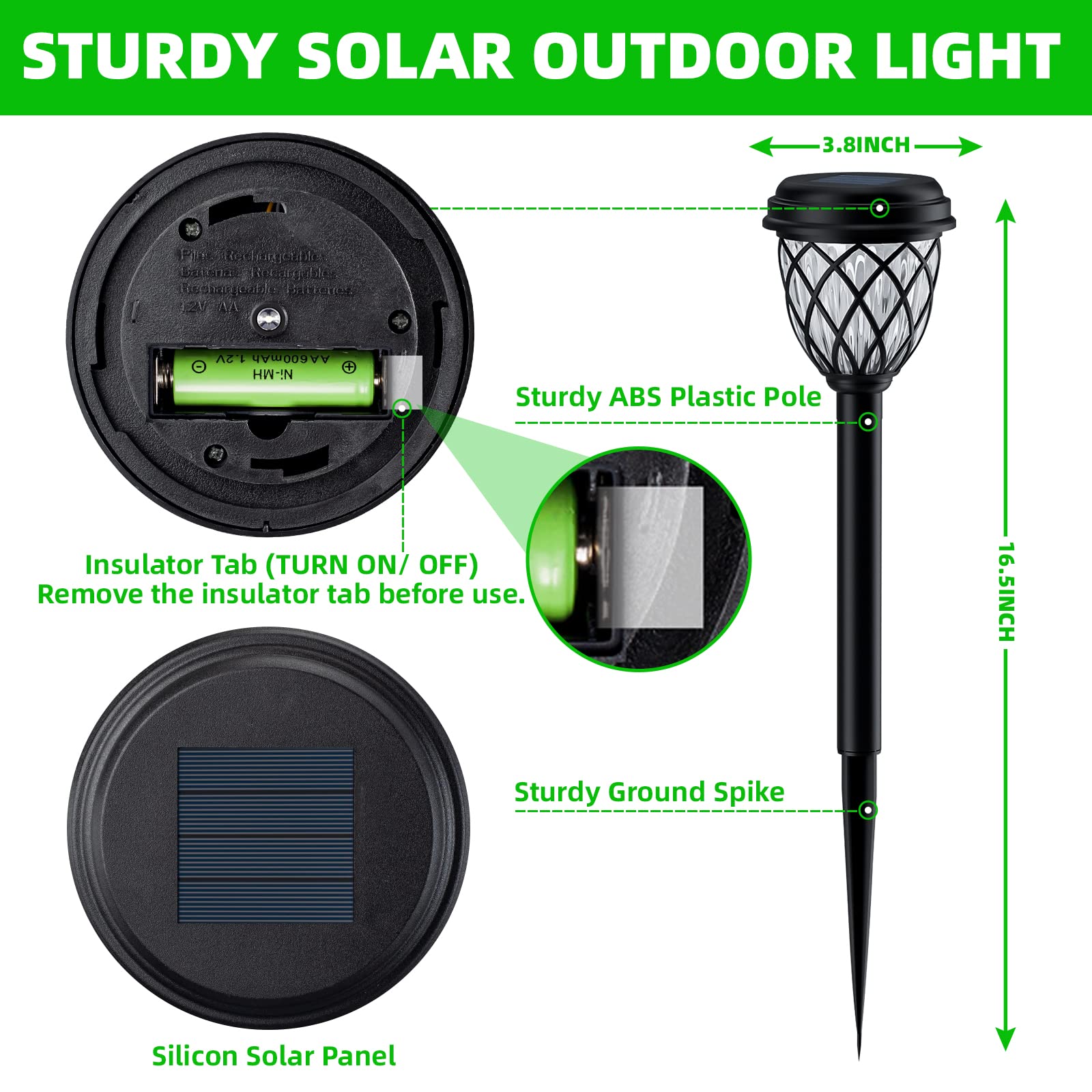 8 Pack Solar Outdoor Lights - Waterproof IP65 Solar Powered Garden Lights for Patio, Yard, Driveway - Bright LED Solar Lights for Outdoor Decoration & Landscape Lighting