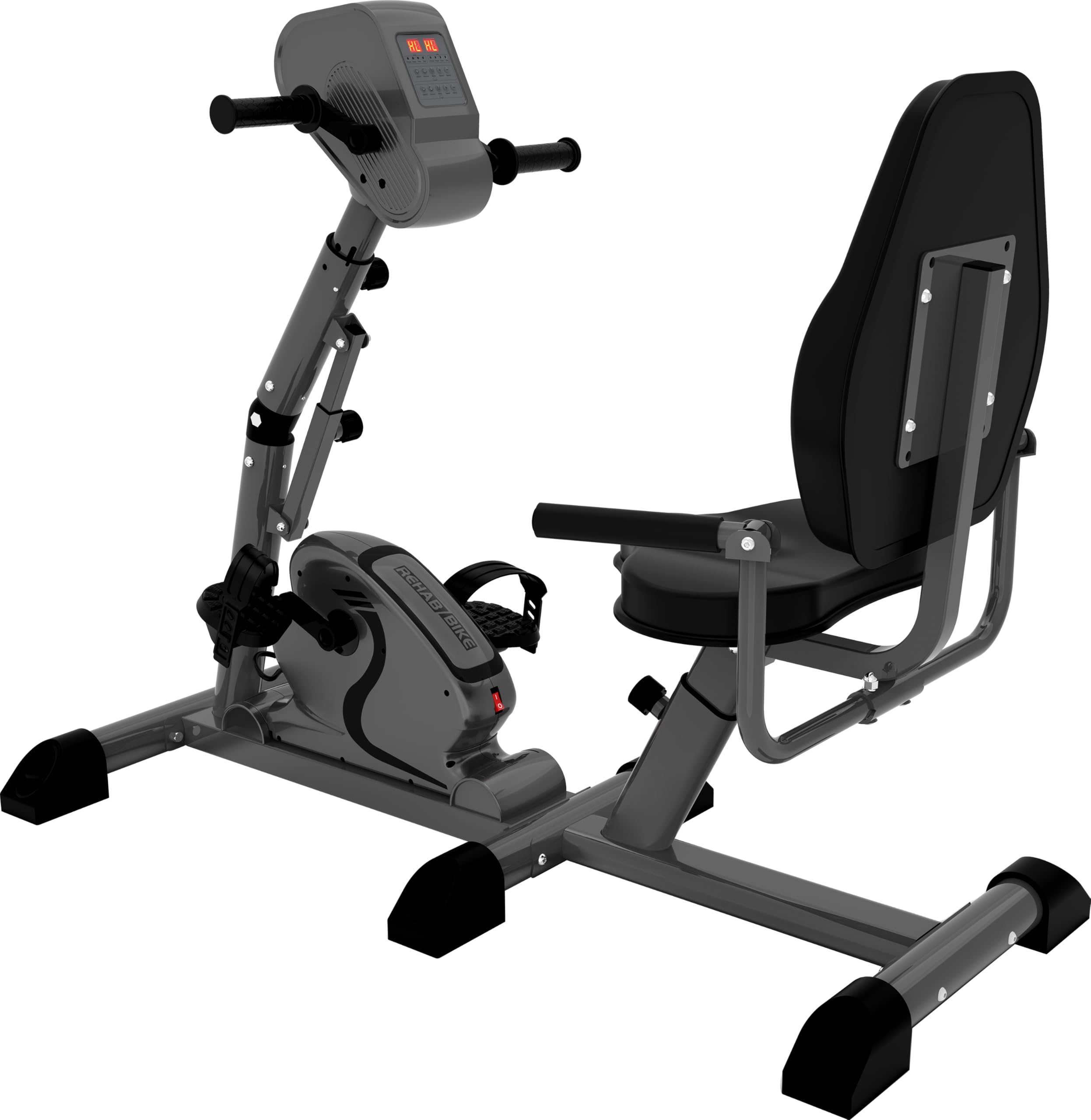Motorized Exercise Bike with Adjustable PU Seat & Knee Pedal Trainer - Active/Passive Physical Therapy & Rehabilitation Equipment for Elderly Home Fitness - Ideal for Knee Recovery, Mobility Training & Low-Impact Workouts