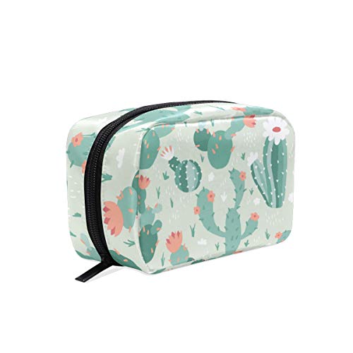 Qilmy Cactus Cosmetic Bag - Waterproof Makeup Pouch with Zipper for Travel, Women & Girls | Perfect for Organizing Brushes, Toiletries & Essentials On-The-Go