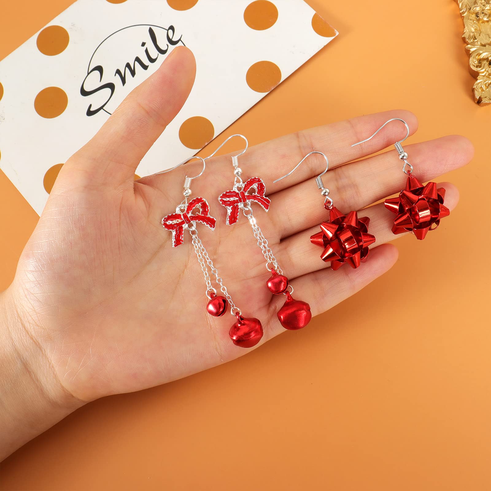 Festive Christmas Earrings for Women - Elegant Dangle Earrings with Tree, Jingle Bell, Reindeer & Snowflake Designs - Perfect Stocking Stuffers & Holiday Gifts for Parties, Office Celebrations & Family Gatherings