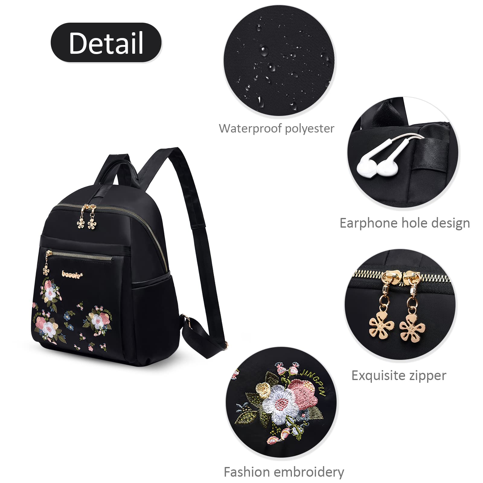 DIRRONA Women's Fashion Backpack - Colorful Printed Waterproof Nylon School & Travel Backpack with Multiple Pockets, High Capacity for University, Office, Camping & Outdoor Activities