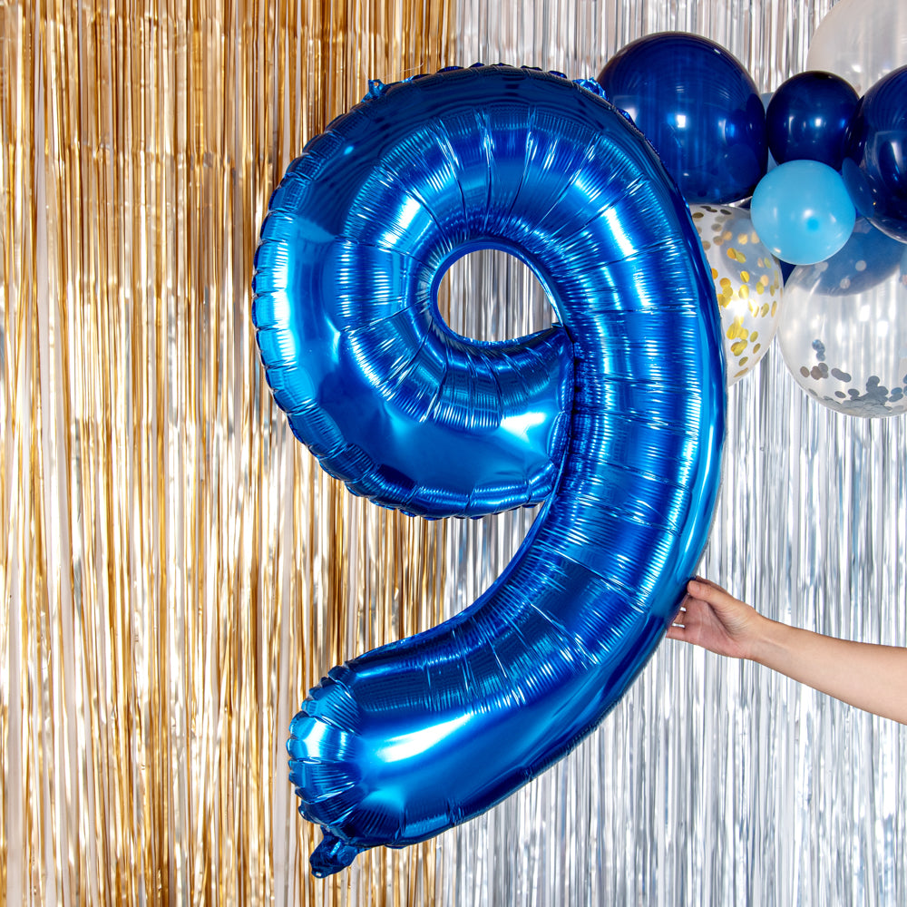 Balloonify Blue Mylar Number 9 Balloon - 40 Inch Large Foil Birthday Decoration - 1 Count Box - Perfect for Birthday Parties, Anniversaries & Baby Showers