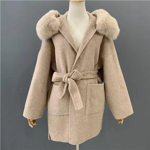 Grey with fur cuffs