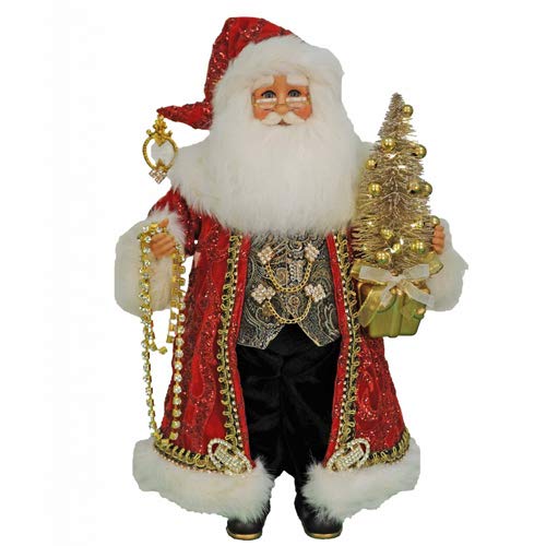 Karen Didion Originals 17-Inch Lighted Santa Figurine - Handmade Traditional Christmas Decor for Home, Holiday Collectibles & Gift - Perfect for Mantel, Tree Topper or Festive Centerpiece