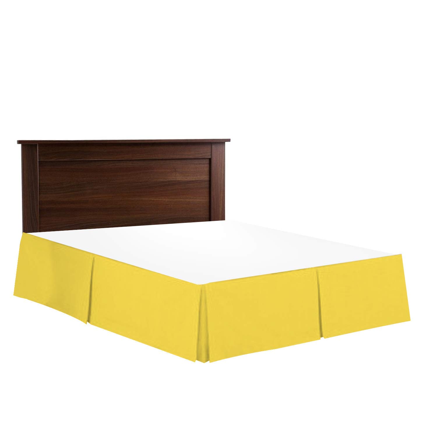 Luxury Pleated Bed Skirt - Premium Microfiber Dust Ruffle with 15