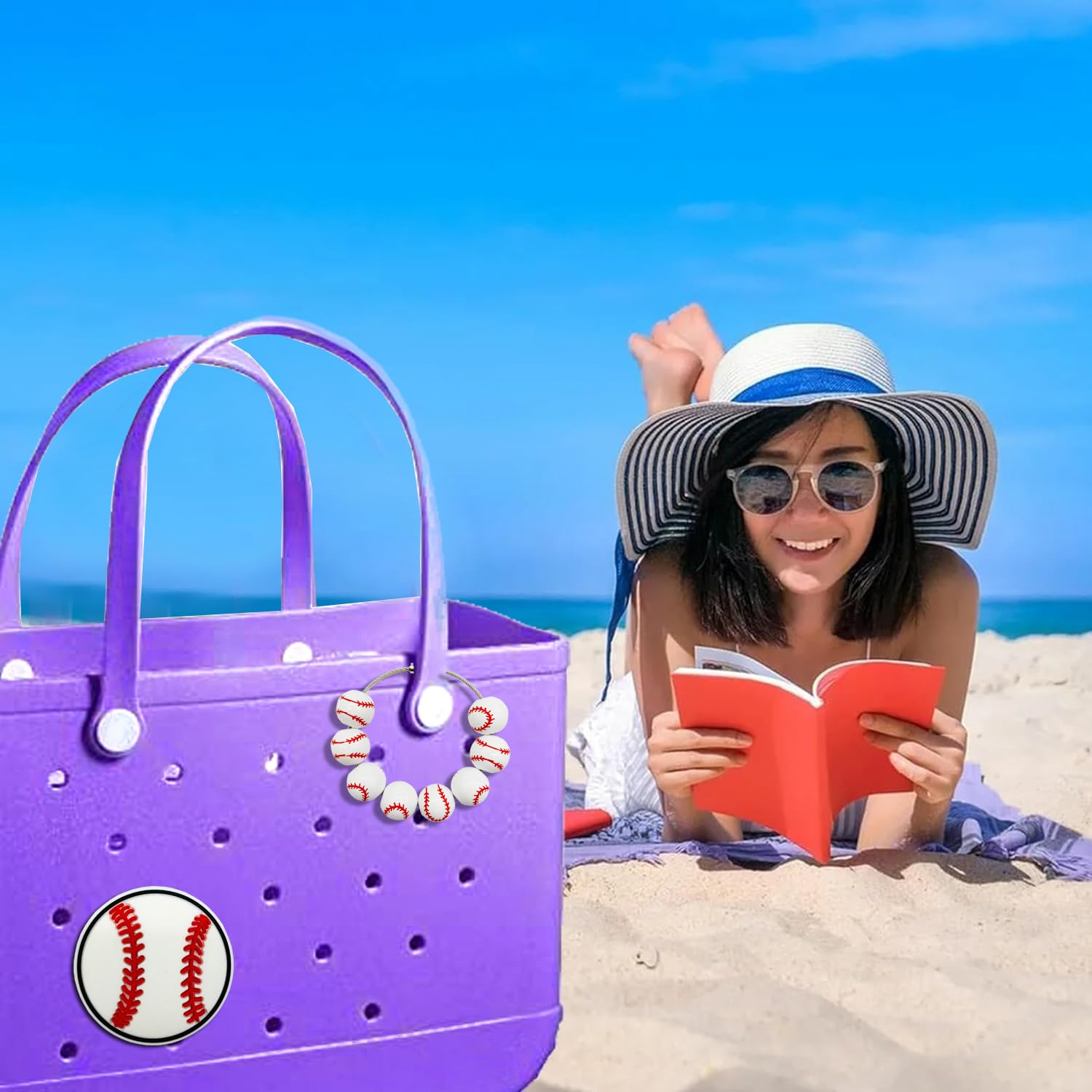 2Pcs Bogg Bag Charms - Stylish Accessories for Simply Southern Bogg Bags & Beach Totes | Perfect for Sports, Beach Outings & Summer Vacations