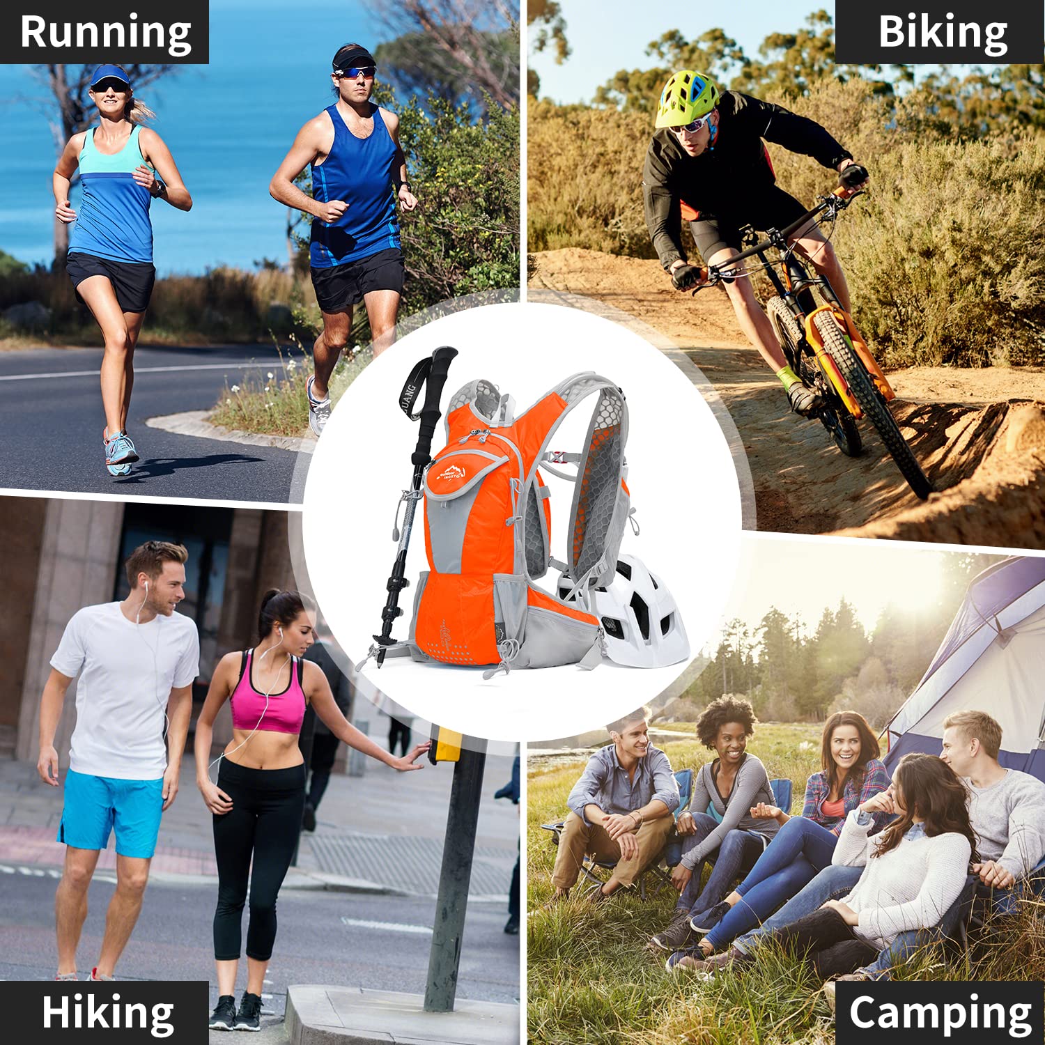 Lightweight Hydration Pack Backpack with 2L Leakproof Bladder - Running & Hiking Water Vest for Men & Women - Perfect for Outdoor Activities, Trail Running, Cycling & Camping