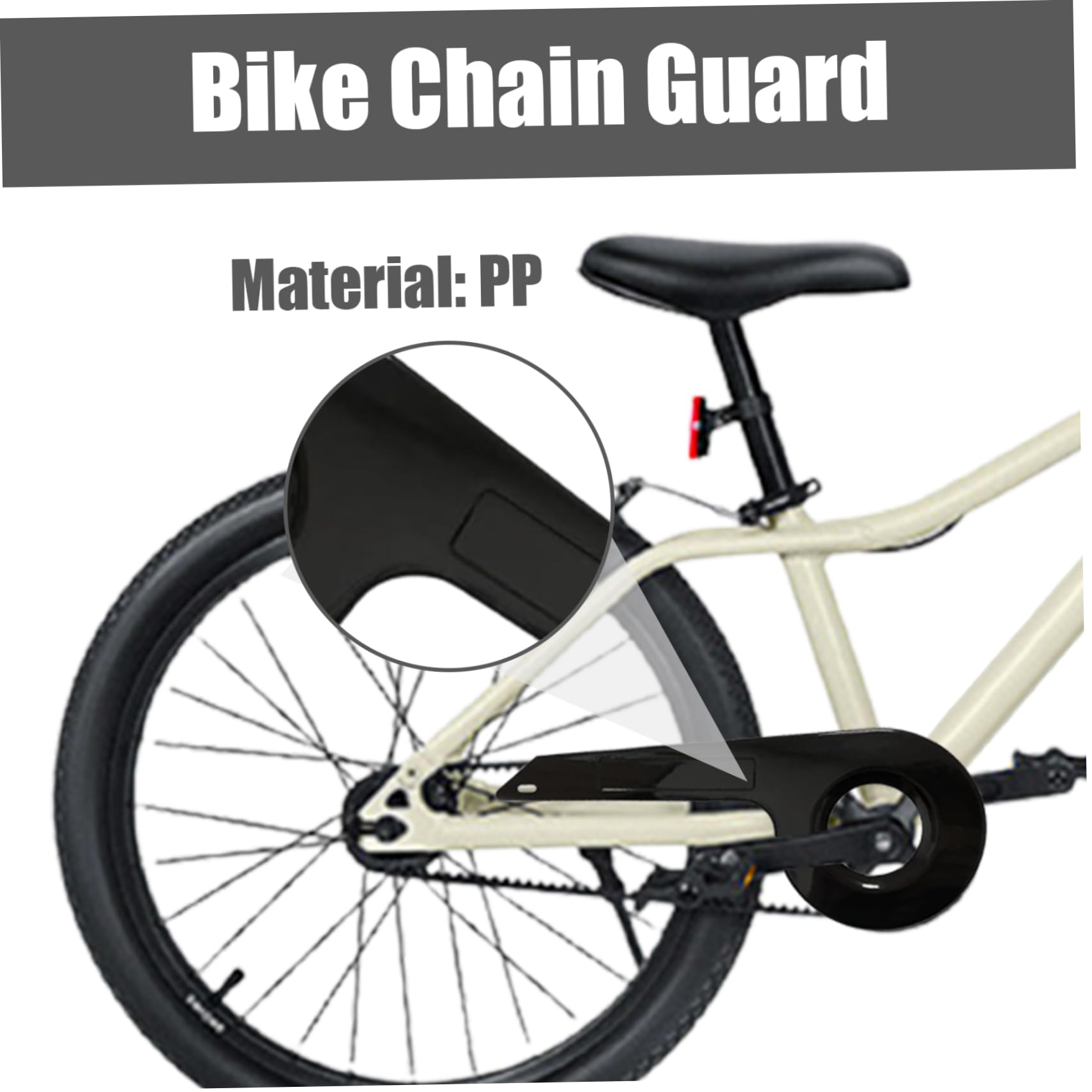 Universal Bike Chain Guard Cover - Fits 32-36 Teeth Sprockets, Durable Chainring Protector for Mountain/Road/Kids Bikes (Black) | Prevent Dirt & Protect Clothing During Commuting, Trail Riding & Family Cycling