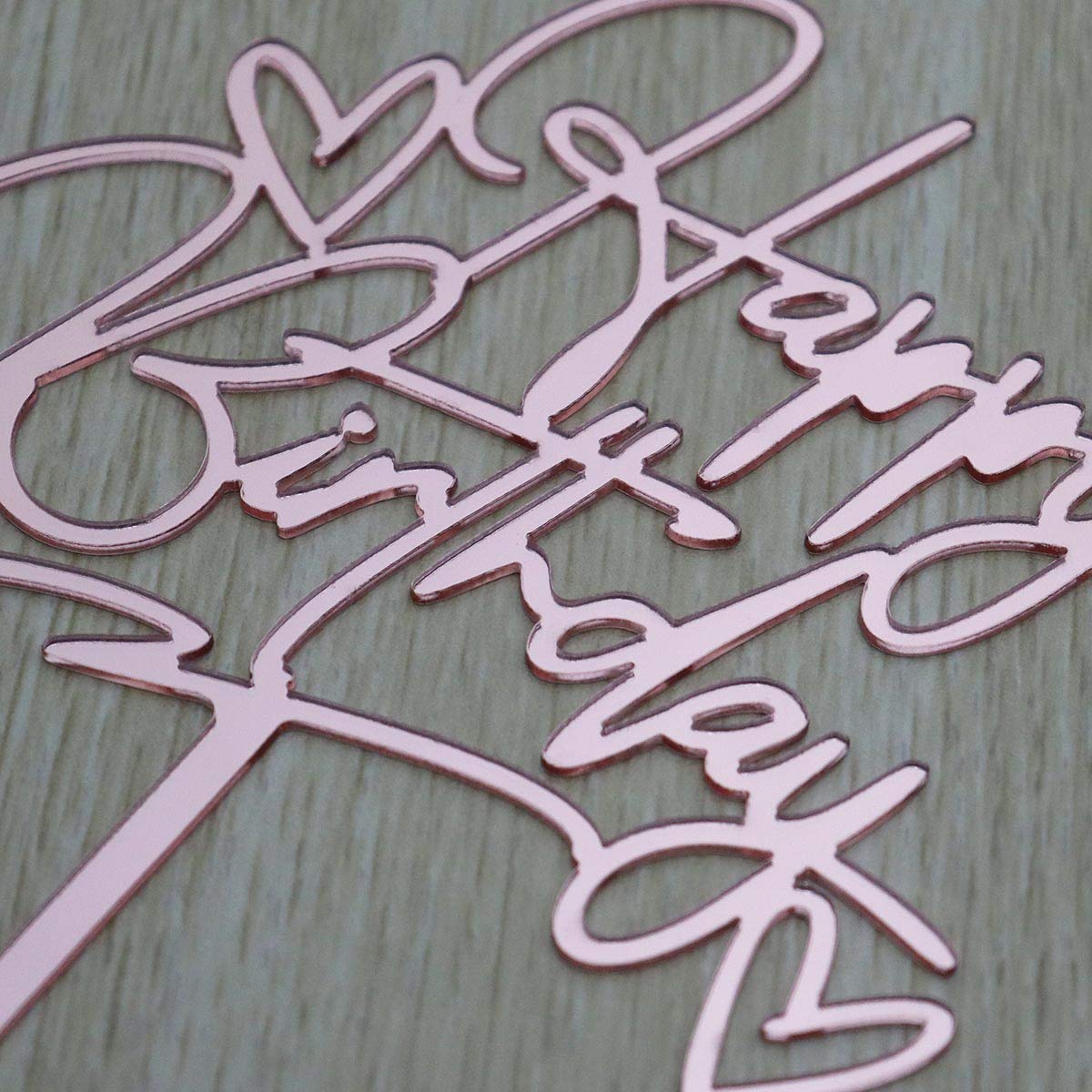 Happy Birthday Cake Topper - Rose Gold Mirror Acrylic Party Decorations for Birthday Cakes, Cupcakes & Desserts | Perfect for Birthday Parties, Baby Showers & Special Celebrations