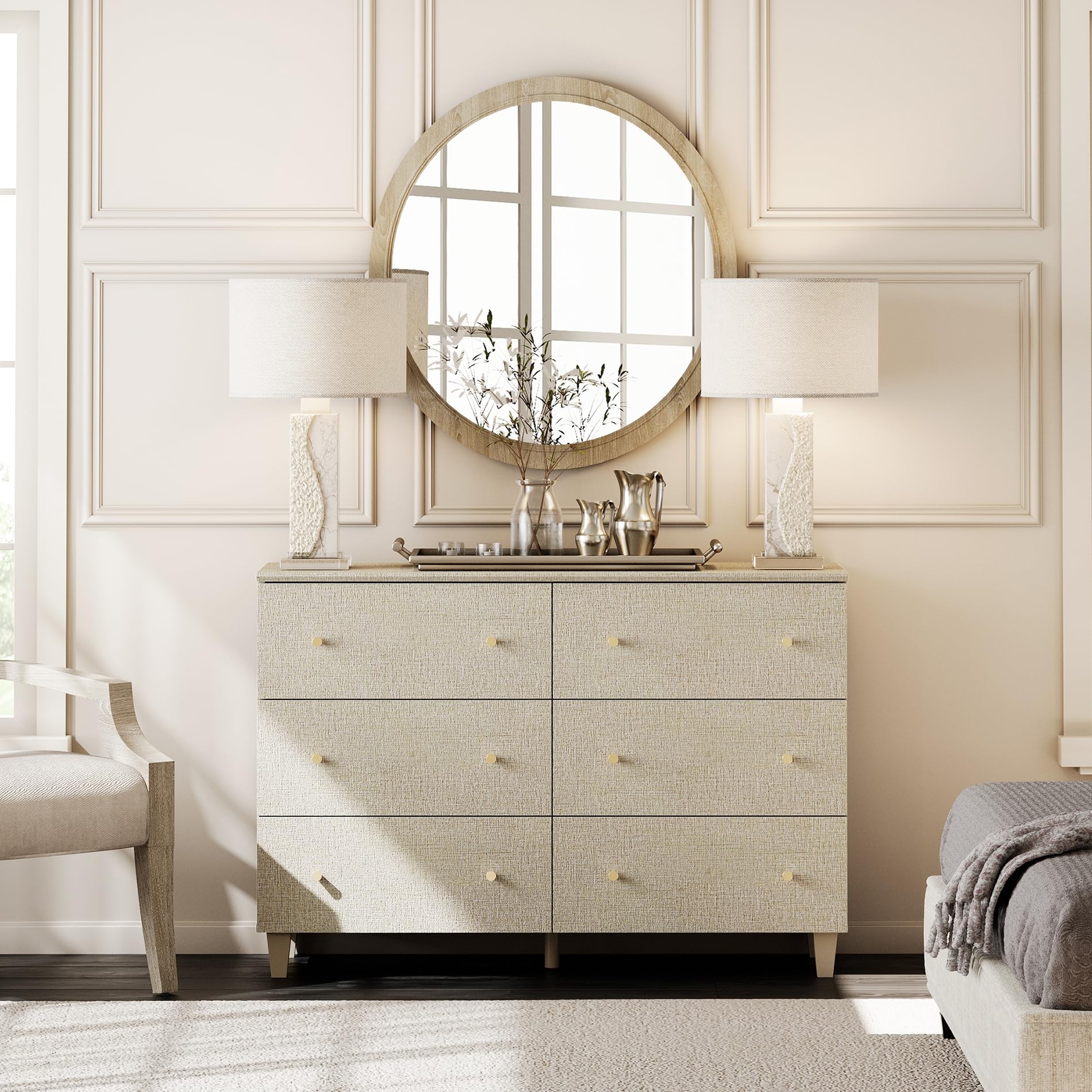WAMPAT 3-Piece Dresser and Nightstand Set - 47.2