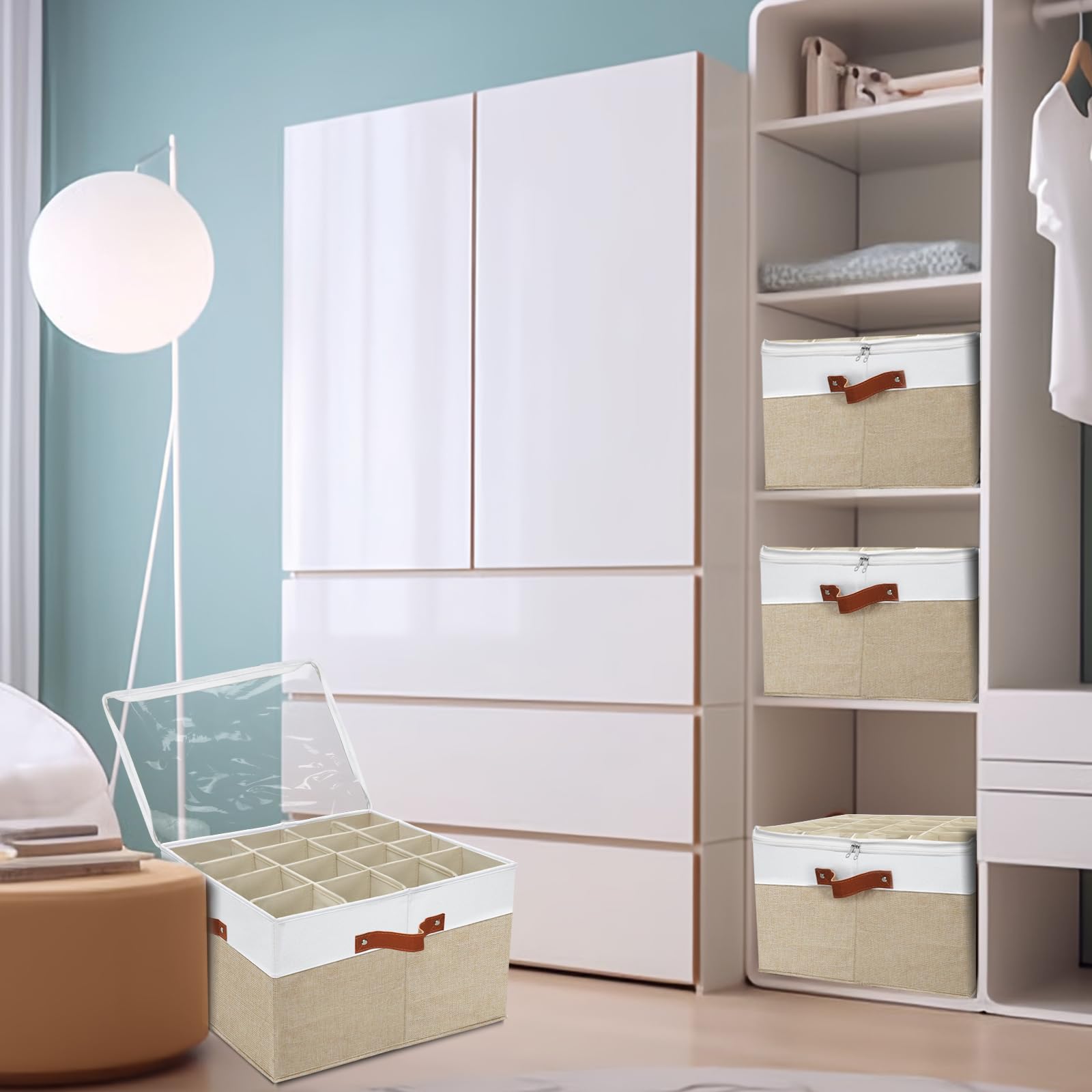 2-Pack Stackable Shoe Storage Organizer with Clear Cover - Foldable Shoe Box for Closet & Entryway, Cube Storage Cabinet, Shoe Rack Organizer (Brown) | Perfect for Small Spaces, Apartment Organization & Shoe Display
