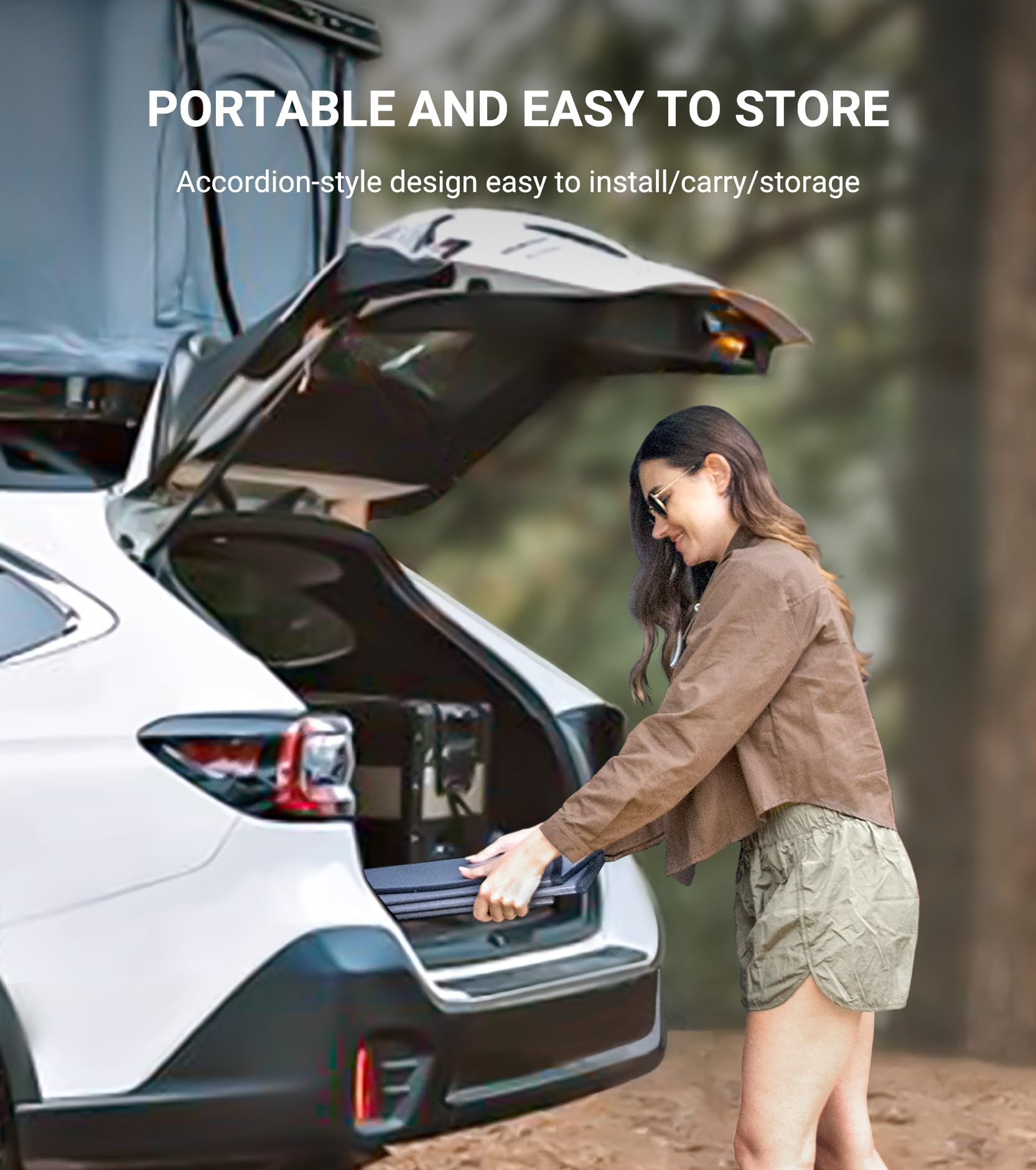 Premium Car Windshield Sunshade for Tesla Model 3 (2018-2025) & Model Y (2020-2025) - Reflective Metallic Sun Protector for UV Ray Blocking & Heat Reduction - Perfect for Summer Parking & Interior Protection