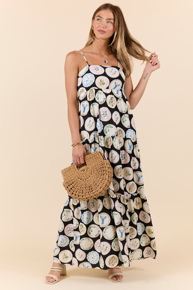 Stylish Fish Print Maxi Dress for Women - Perfect for Beach Vacations, Summer Parties & Boho Fashion