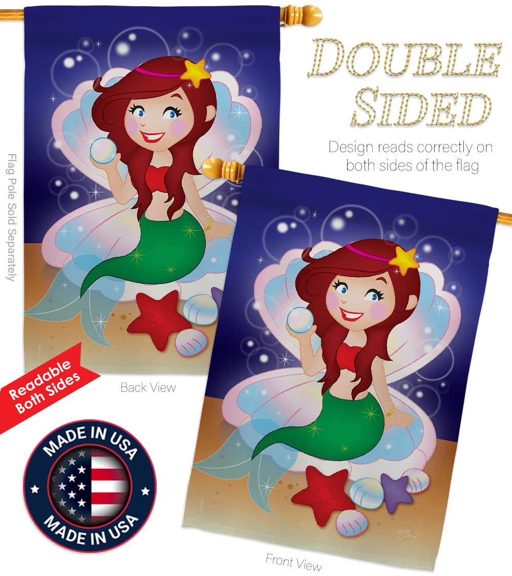 Mermaid Garden Flag Set - Coastal Decor for Outdoor Summer Yard