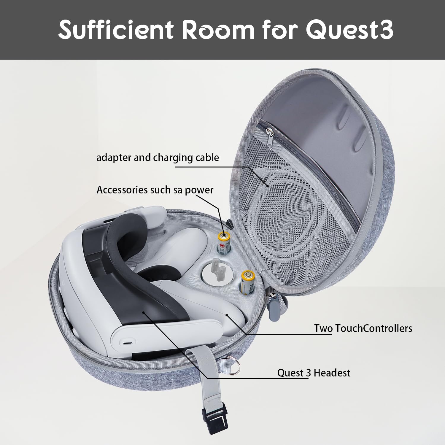 Premium Hard Carrying Case for Meta Quest 3 VR Headset - Durable Travel & Storage Protection for Quest 3 Accessories | Perfect for Home Organization & On-the-Go VR Gaming