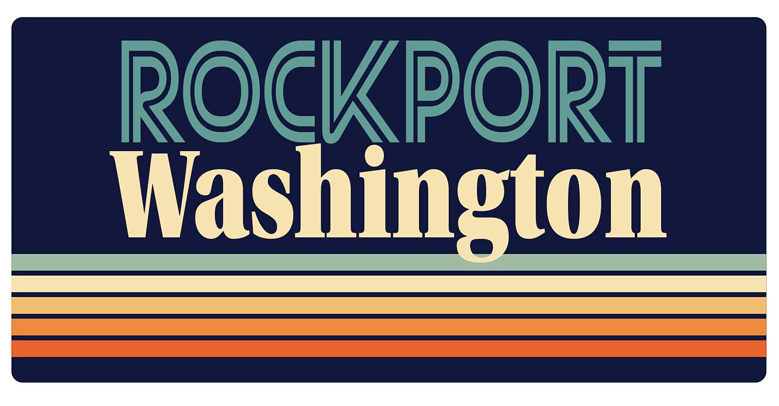 Rockport Washington 5 x 2.5-Inch Retro Fridge Magnet - Vintage Souvenir, Collectible Gift for Travel Lovers, Perfect for Refrigerators, Lockers & Office Decor