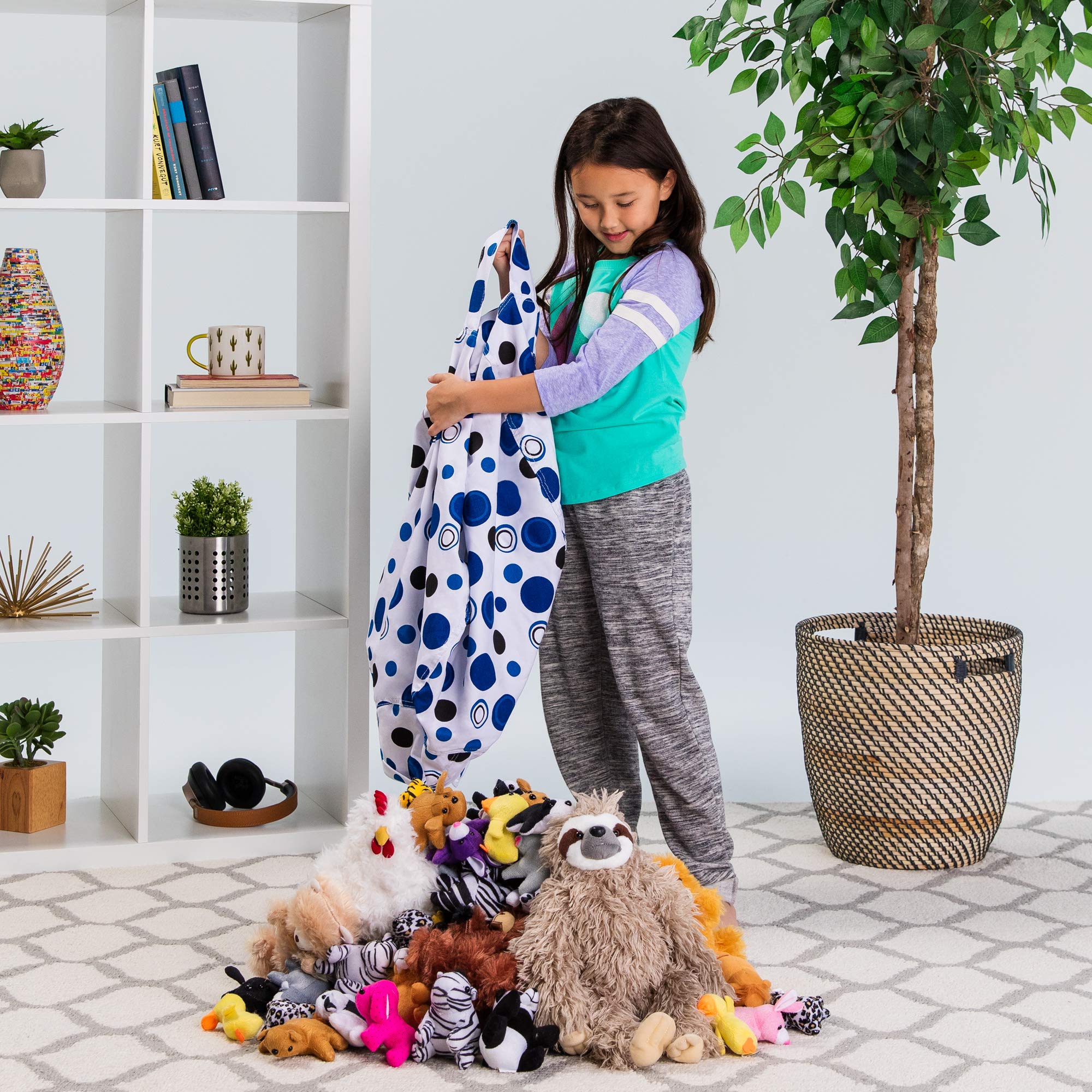 Posh Kids Stuffed Animal Storage Bean Bag Chair Cover - Toy Organizer for Children, Medium 27