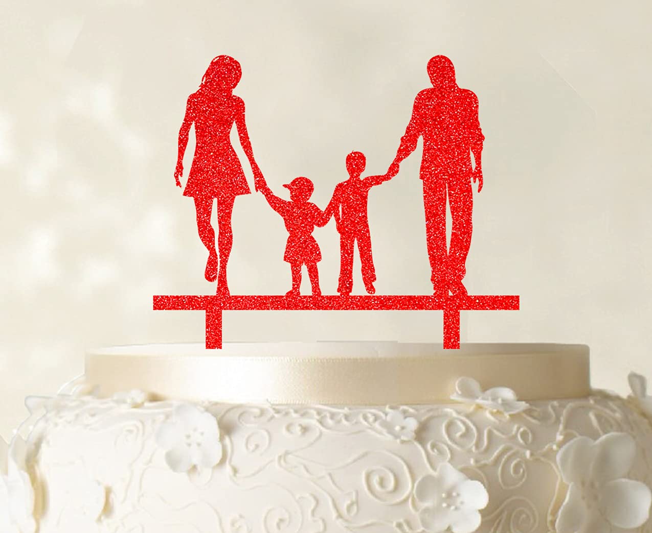 Personalized Wedding Cake Topper with Family Silhouette - Customizable Cake Decorations for Weddings, Anniversaries & Special Events (6