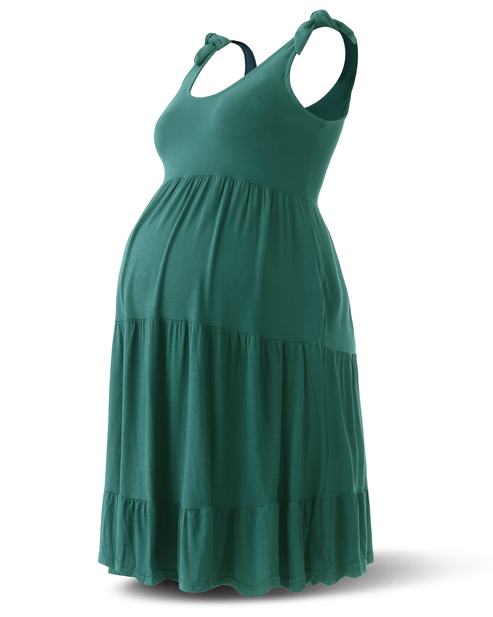 RNXRBB Women's Summer Maternity Sundress - Casual Sleeveless Tank Dress for Pregnancy, Beach & Vacation - Flowy Midi Dress for Moms-to-Be | Perfect for Maternity Photos, Baby Showers & Summer Outings
