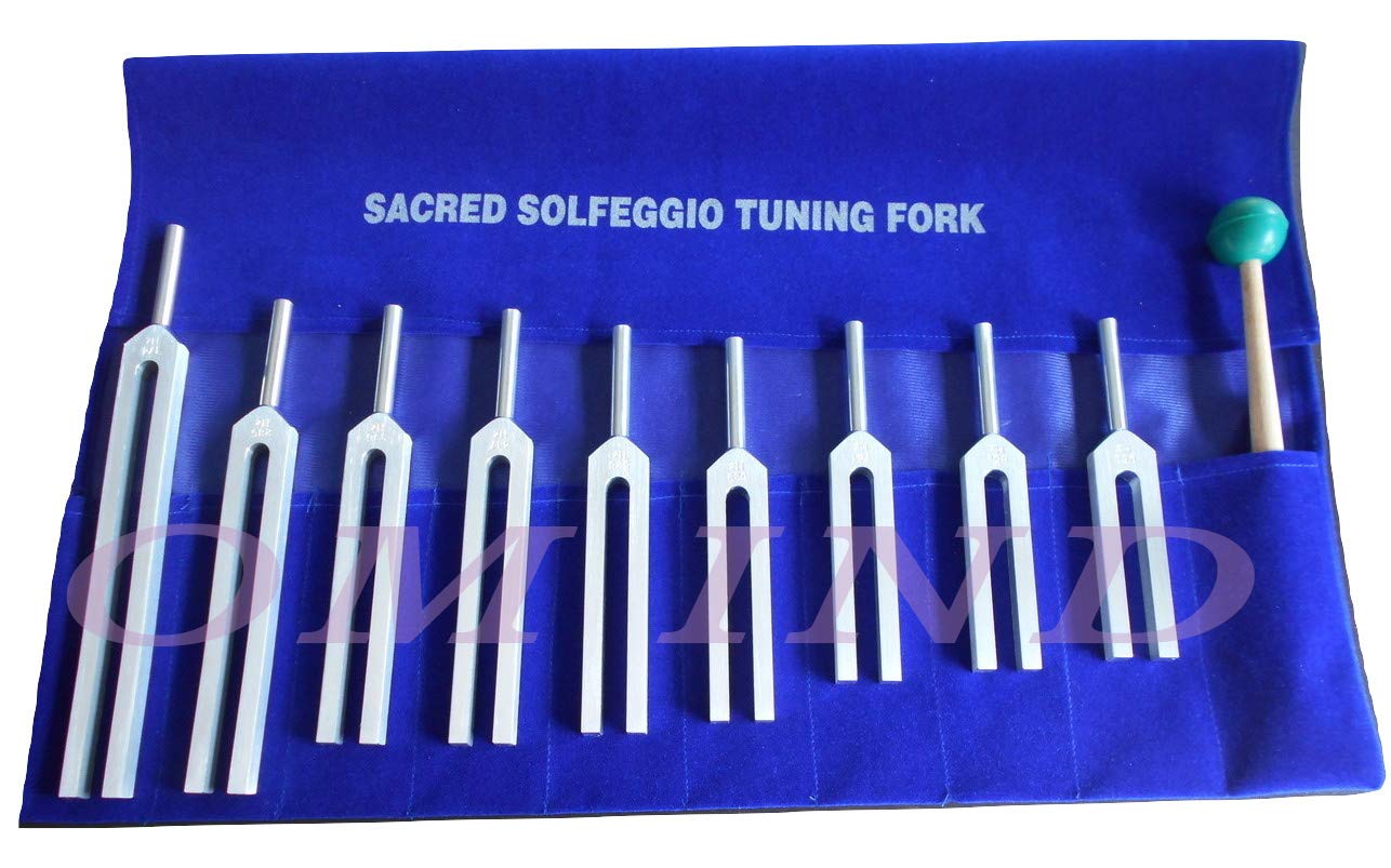 9 Sacred Solfeggio Tuning Forks Set - 528Hz DNA Repair & Healing Tools for Meditation, Sound Therapy & Energy Balancing (Includes 9 Frequencies)