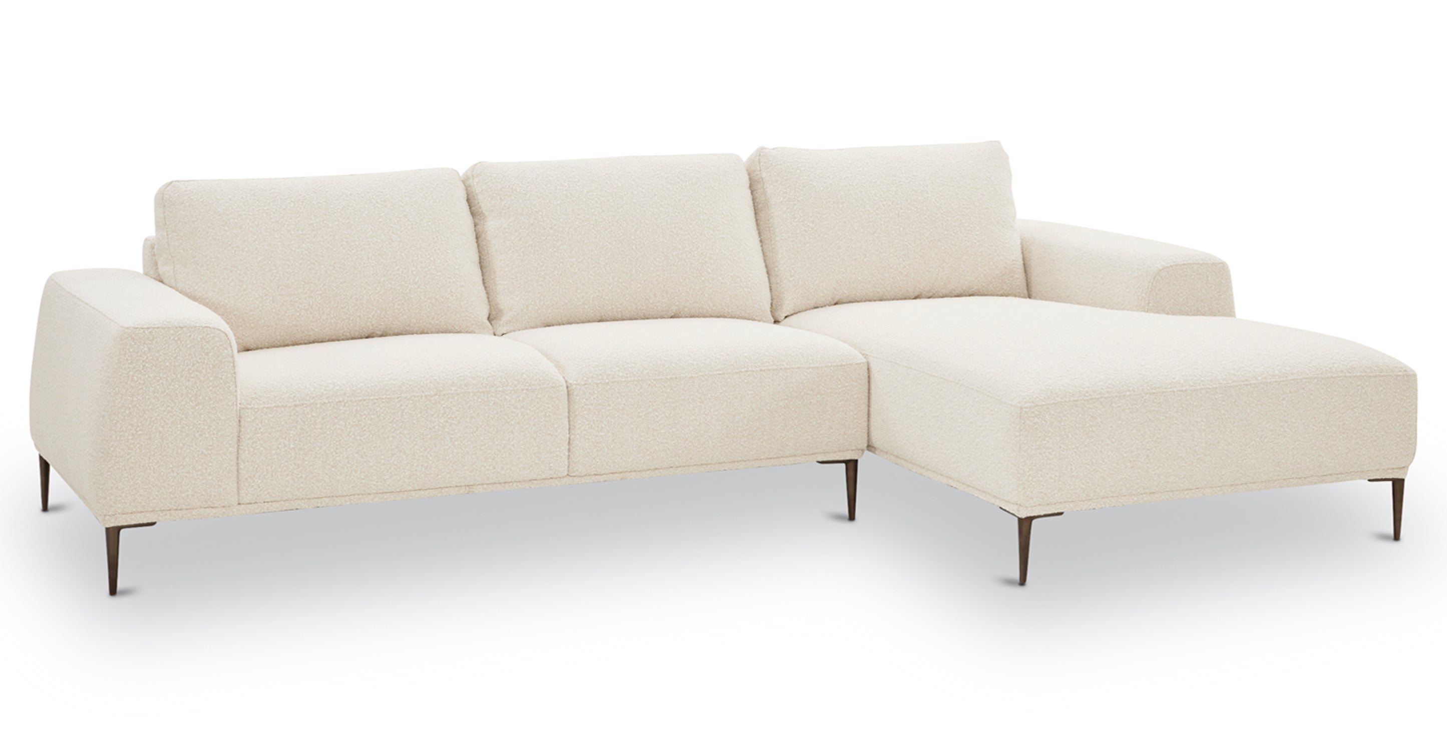 Rue Right Facing Sectional Sofa - Modern L-Shaped Couch with Reversible Chaise for Living Room, Family Room & Small Spaces - Comfortable Fabric Upholstery