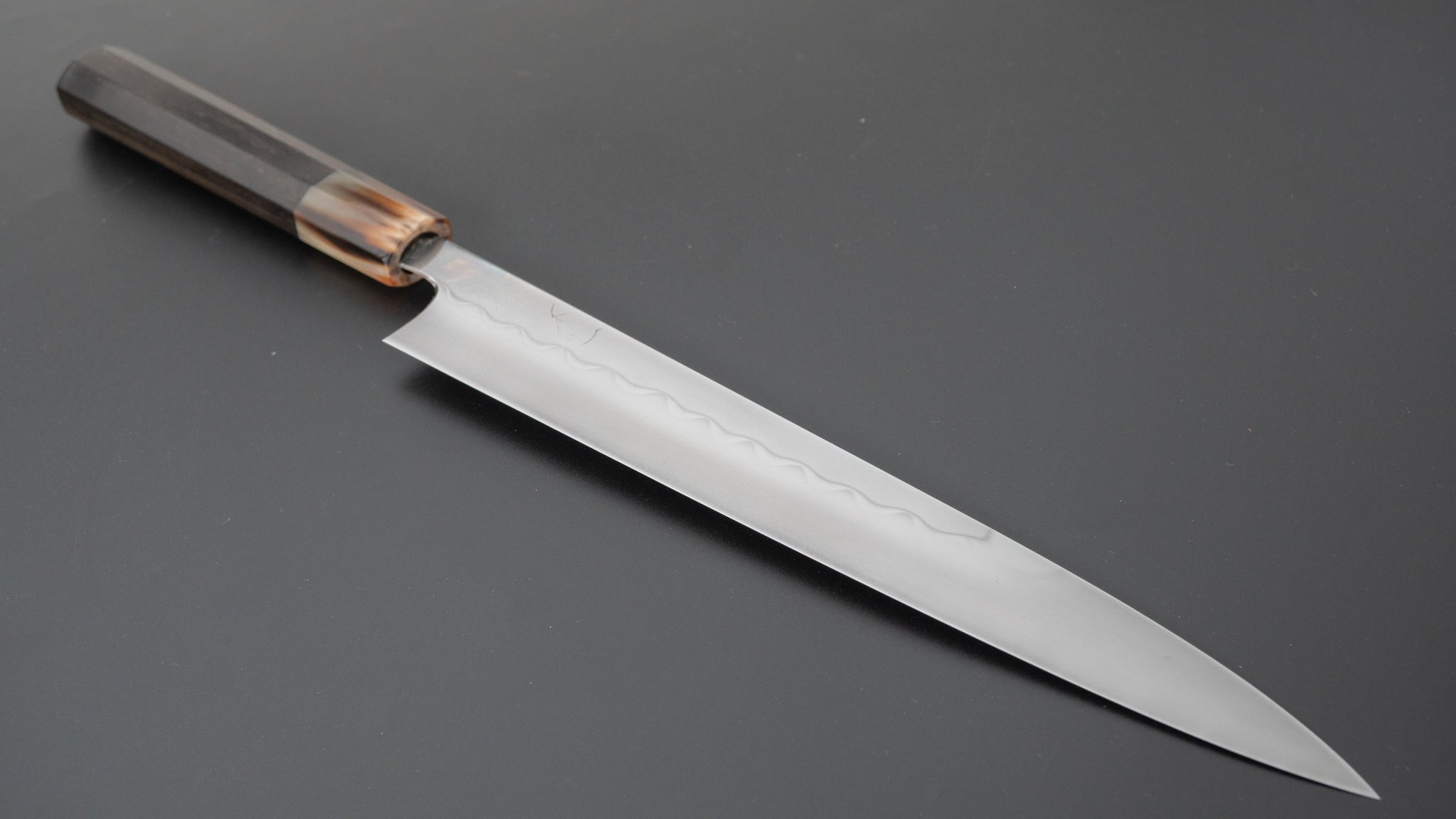 Hitohira Togashi Yohei White #1 Mizu Honyaki Sujihiki 270mm Japanese Chef Knife with Taihei Ebony Handle (#064/Saya Included) - Perfect for Slicing Sashimi, Meat & Sushi Preparation