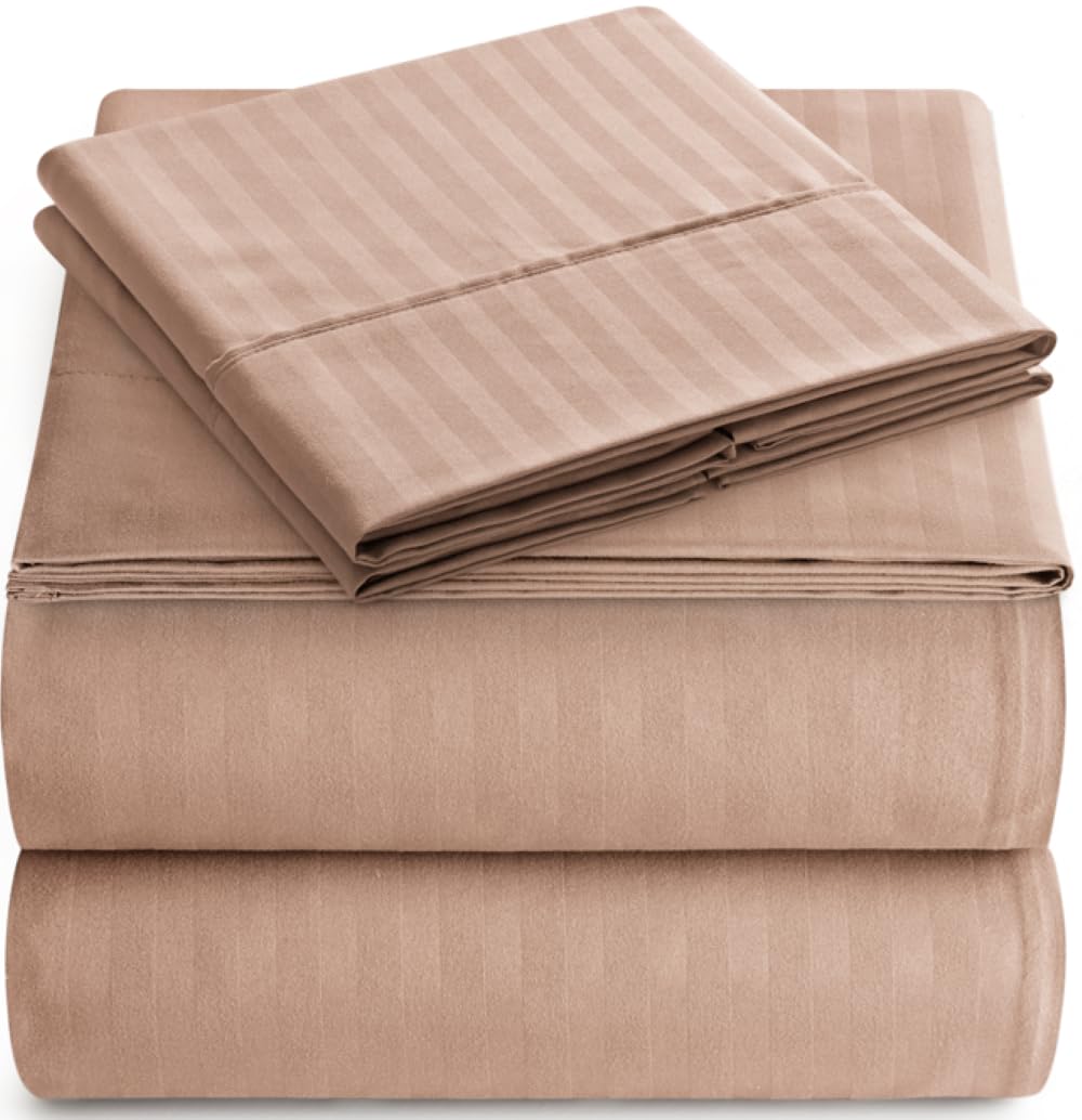 4-Piece Queen Size Sheet Set - Soft & Cooling Microfiber Bedding with Deep Pockets (1 Fitted Sheet, 1 Flat Sheet, 2 Pillowcases) - Wrinkle-Free, Breathable & Hypoallergenic - Perfect for Hot Sleepers & All-Season Comfort in Bedroom, Guest Room or Dorm