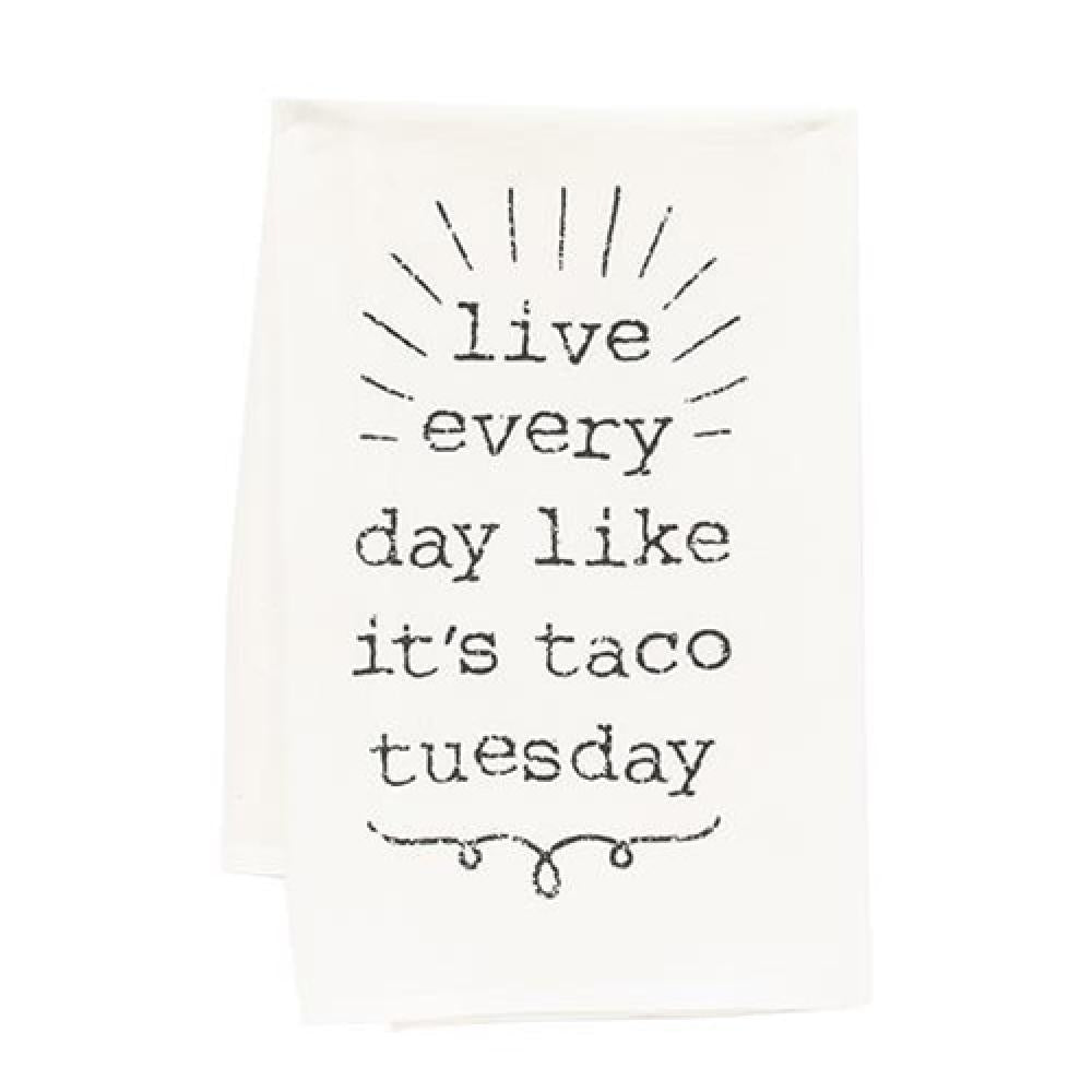 Live Everyday Like It's Taco Tuesday Kitchen Towel - Funny Mexican Food Themed Dish Cloth for Cooking, Cleaning & Decor - Perfect for Taco Night, Cinco de Mayo & Mexican Kitchen Decor