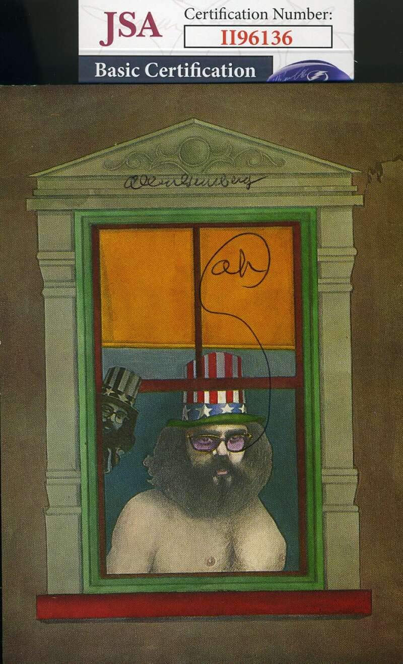 Allen Ginsberg JSA COA Hand Signed Autograph Postcard - Collectible Memorabilia for Fans & Gift Ideas