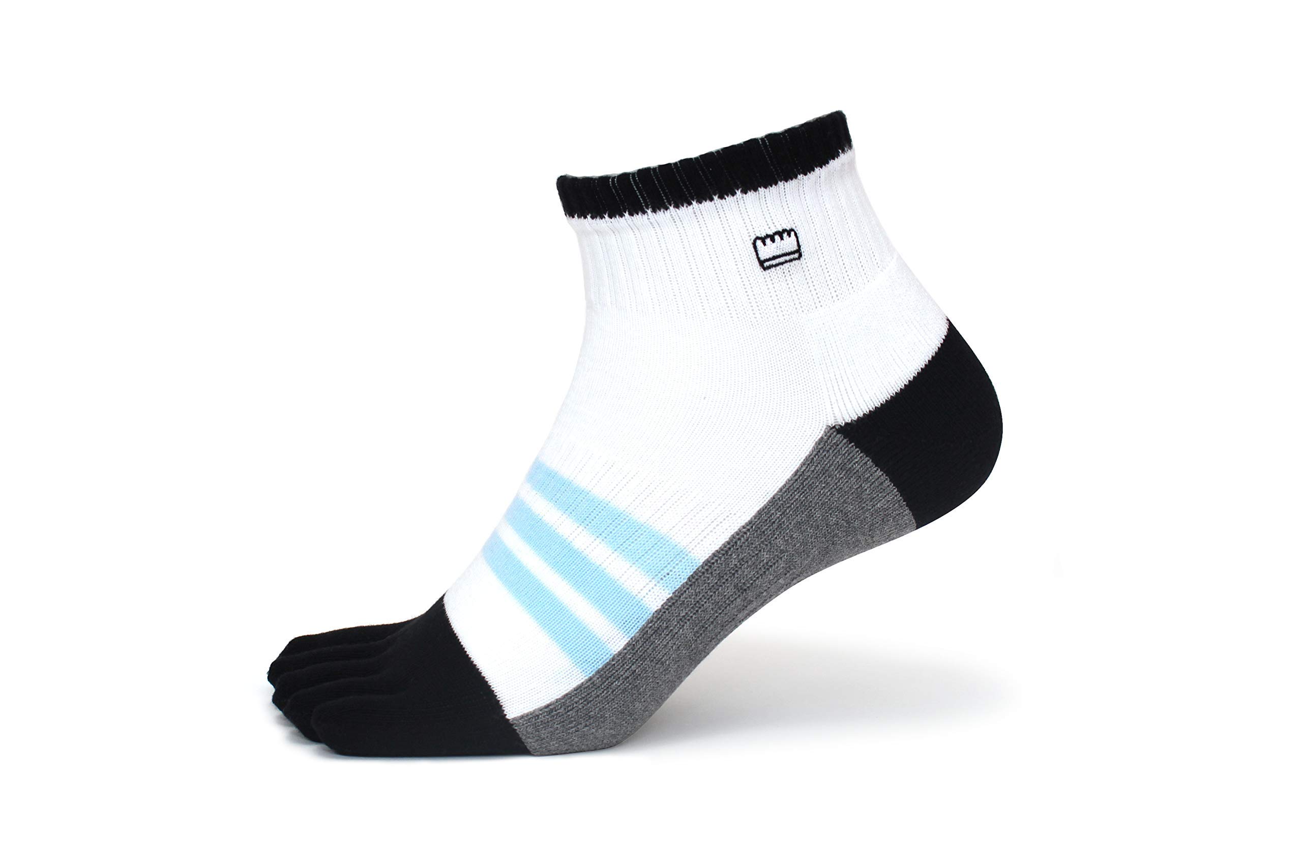Breathable Cotton Terry Mesh Five Toe Socks for Running, Sports & Golf - No Show Ankle Crew Socks for Men & Women - Perfect for Workouts, Gym & Outdoor Activities