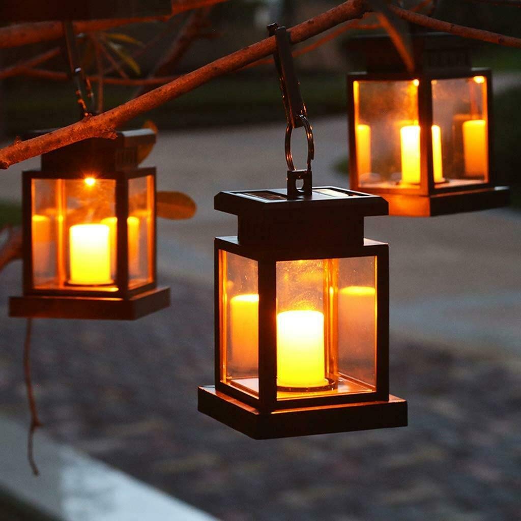 Solar Powered Flameless Candle Lantern - Waterproof Outdoor Hanging Light for Garden, Patio, Yard, Deck & Pathway Decor - Eco-Friendly Landscape Lighting for Tabletop & Outdoor Spaces (1 Piece) - Perfect for Evening Gatherings, Romantic Ambiance & Holiday Decorations