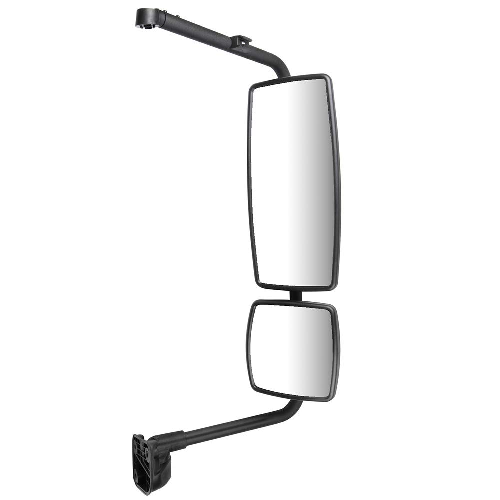 Heavy Duty Towing Mirror for International Durastar 4300 4400 7400 7600 8500 8600 Workstar Transtar Prostar Lonestar - Right Side Black Housing - Perfect for Long Haul Trucking & Towing Applications