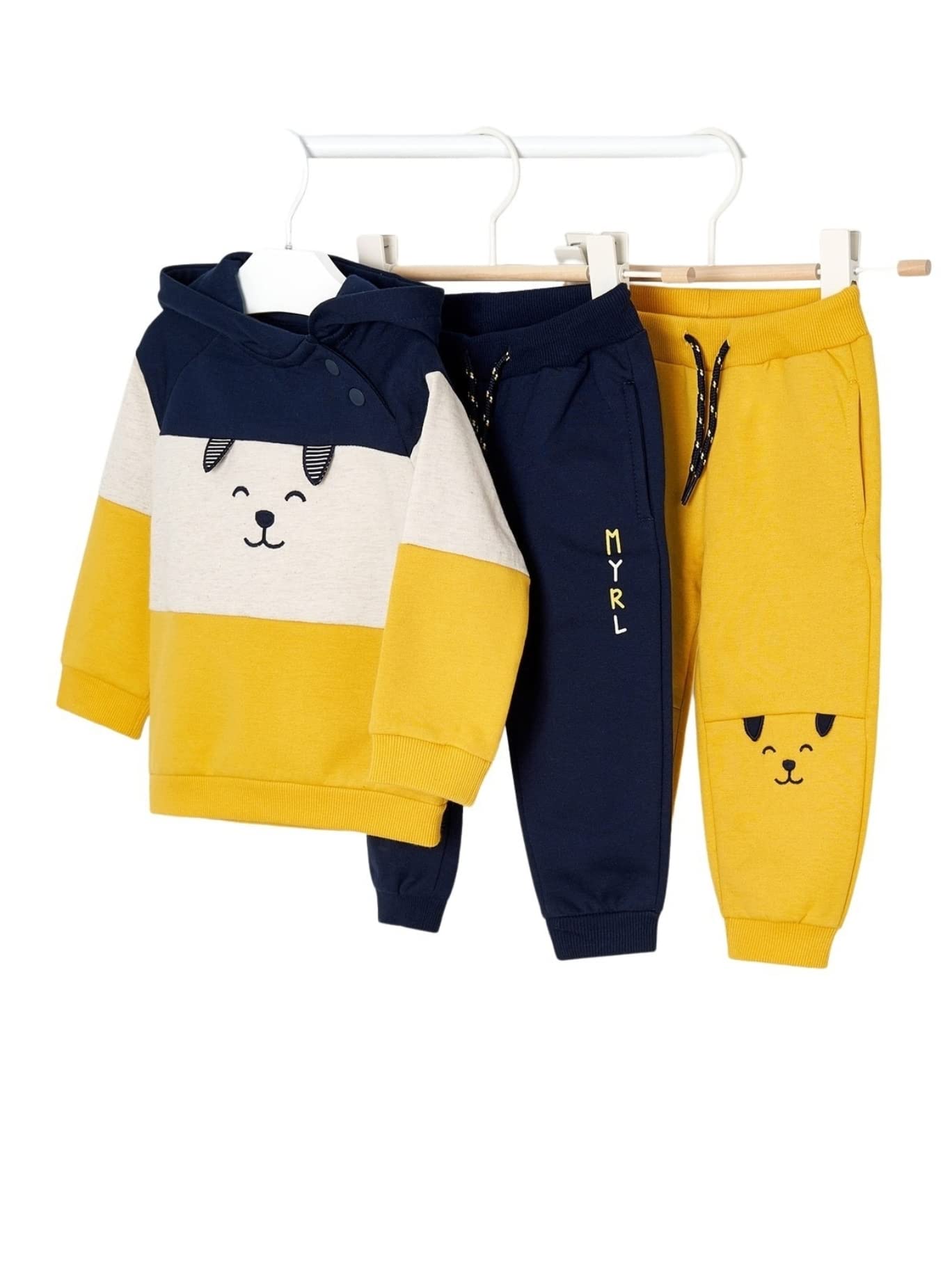 Mayoral Baby Boys 2-Piece Tracksuit Set - Soft Cotton Jogger Pants & Hoodie Outfit (Style 2830, Corn Yellow) - Comfortable Playwear for Toddlers, Daycare & Outdoor Activities