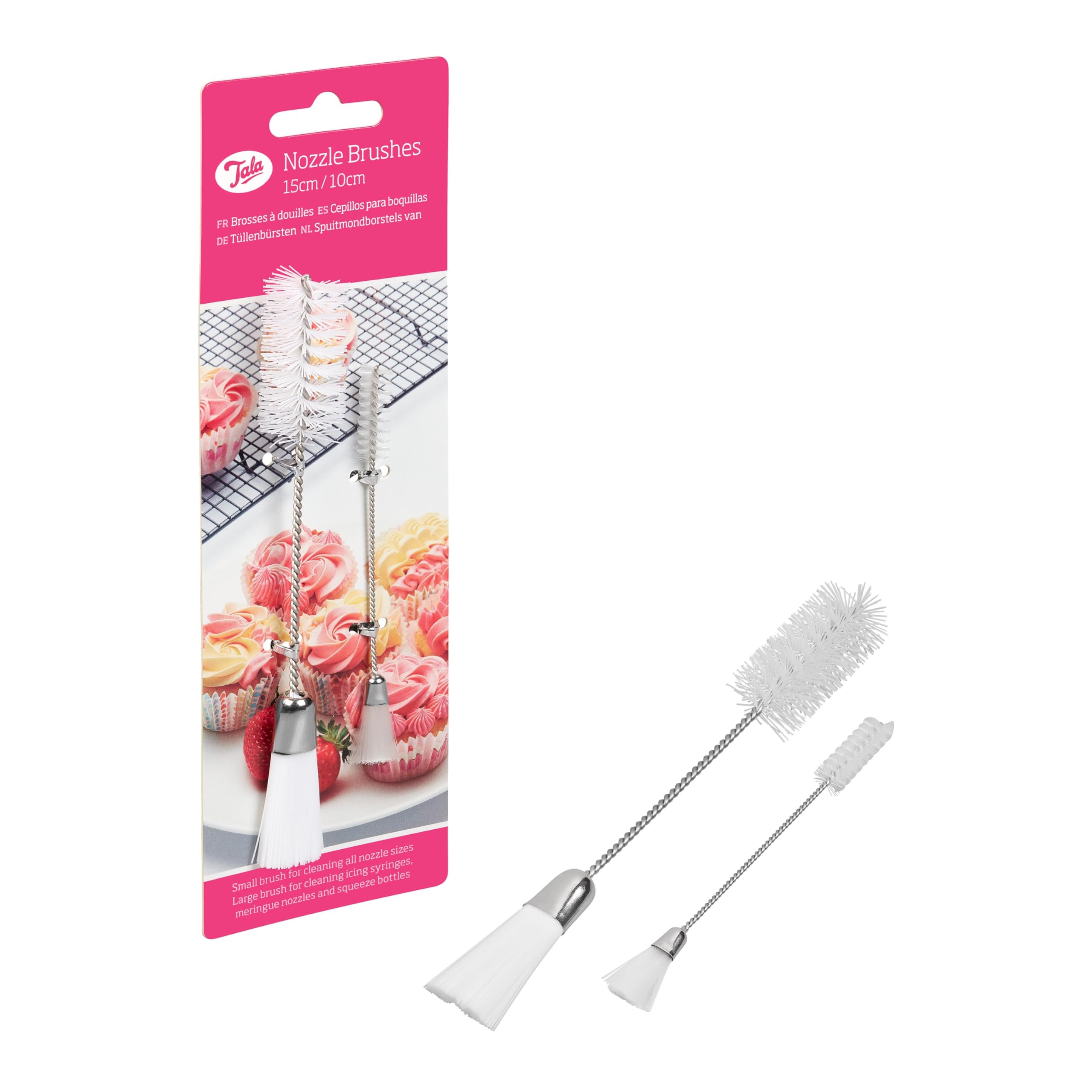Premium Silver & White Nozzle Cleaning Brushes - Durable & Efficient for Home, Kitchen, and Automotive Use