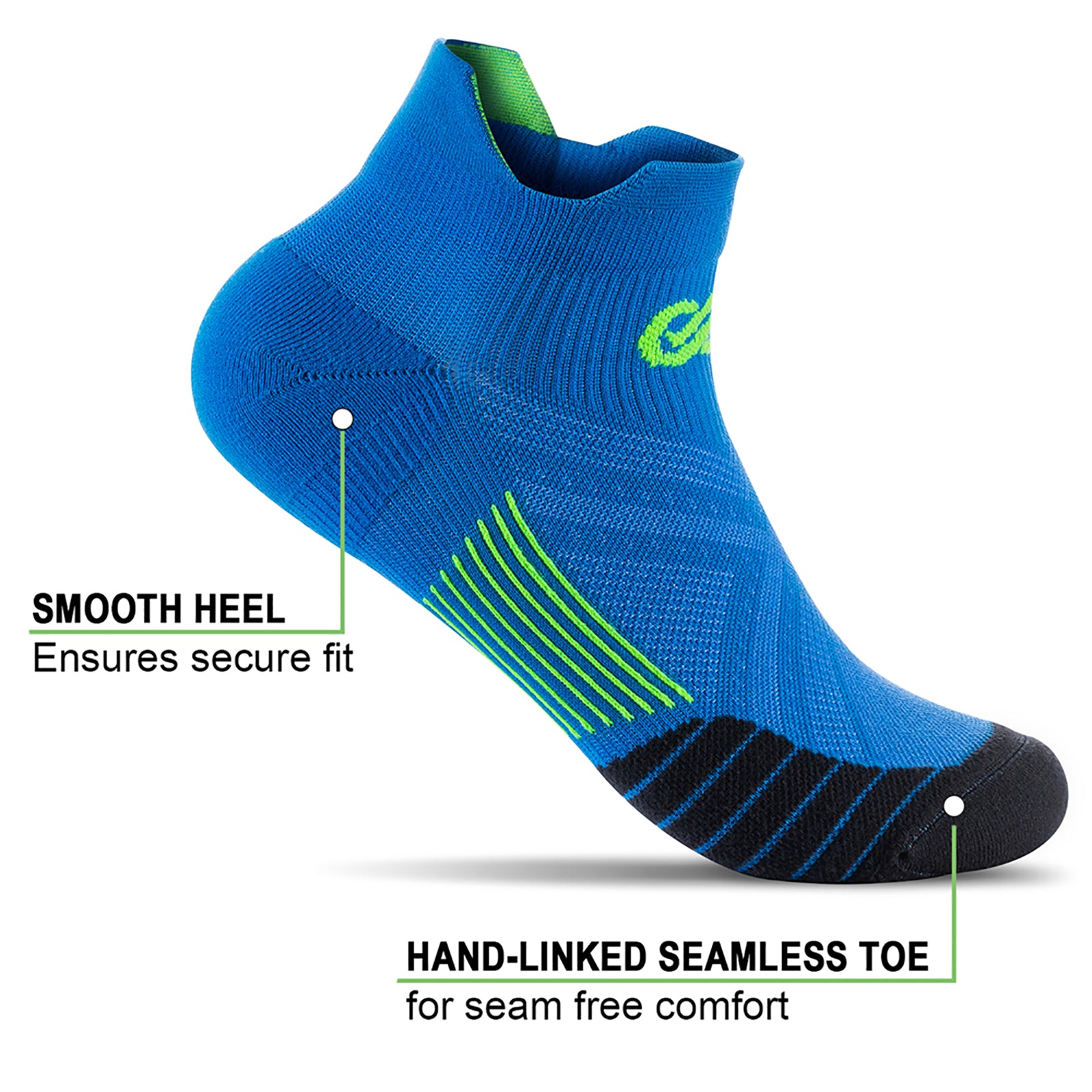 GECKOMAN x PAPLUS Ankle Compression Running Socks for Men & Women - 2 Pairs Pack - Moisture Wicking & Breathable for Marathon, Hiking, Gym Workout & Sports Performance