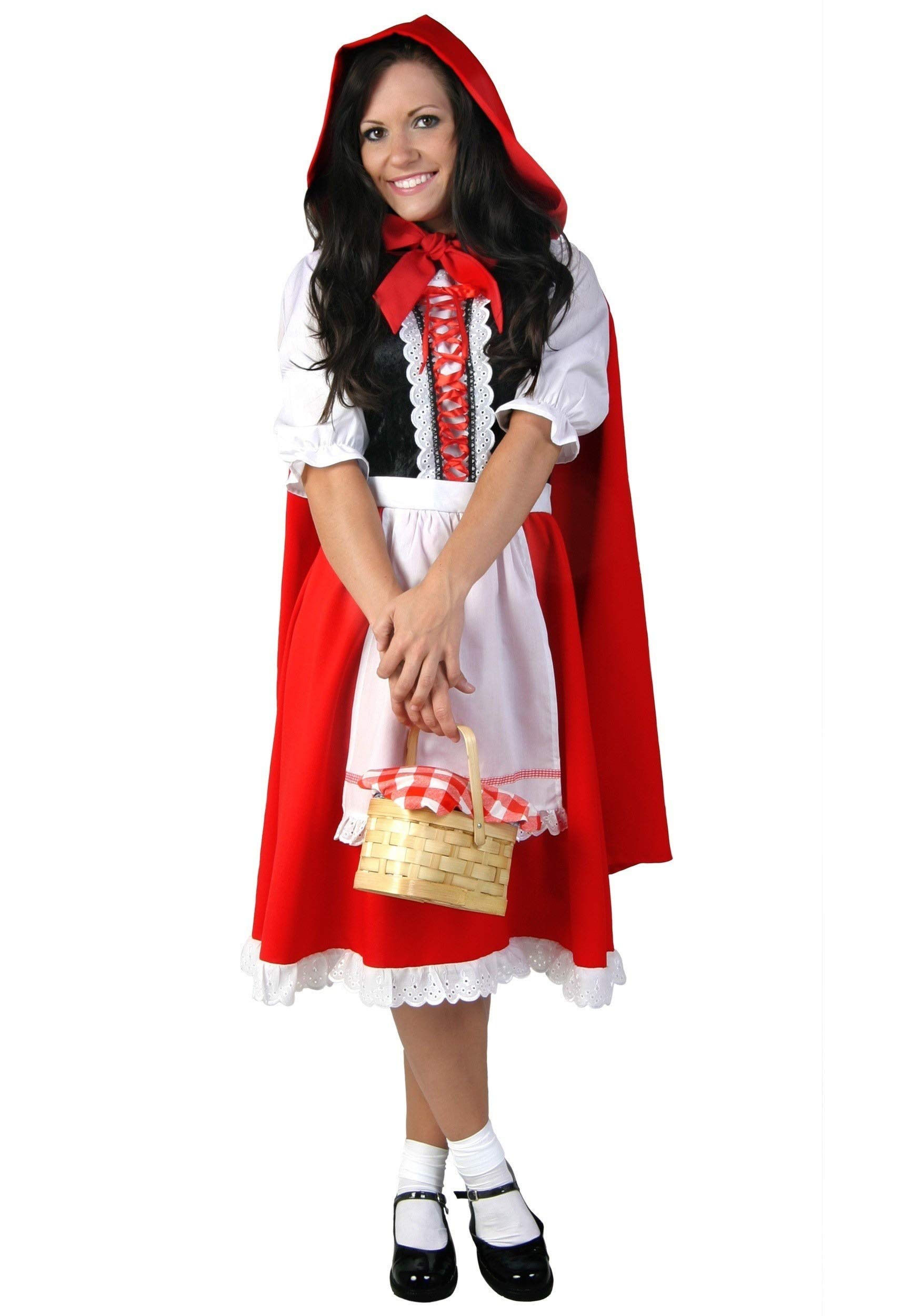 Deluxe Plus Size Little Red Riding Hood Costume - Red Dress & Cape for Women (6X) - Perfect for Halloween, Cosplay, and Themed Parties