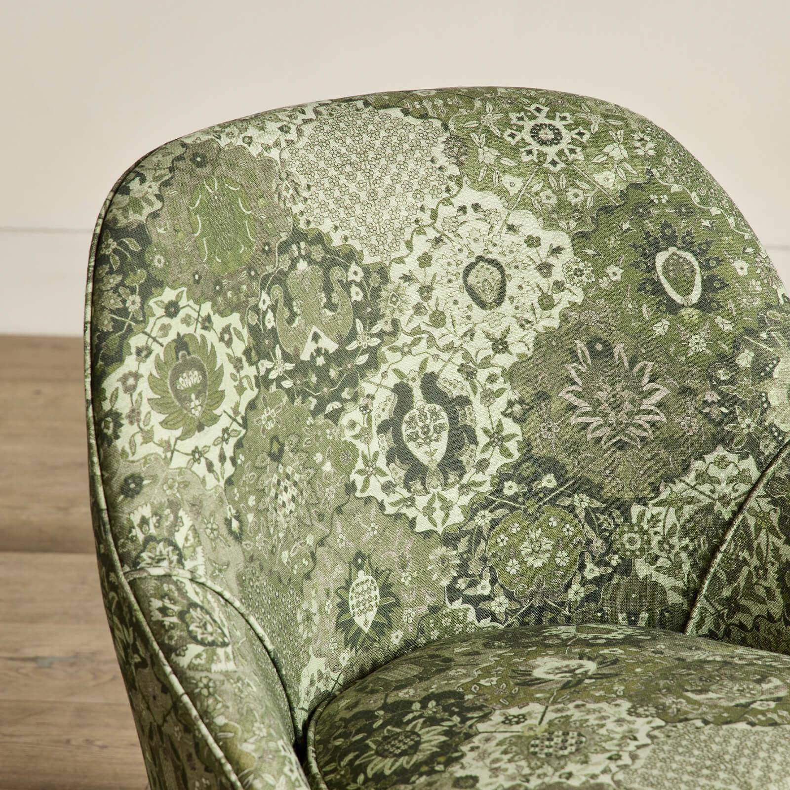 CASPAR Linen Fireplace Pull Up Chair - Modern Accent Armchair with Juniper Green Upholstery | Perfect for Living Room, Bedroom, or Reading Nook