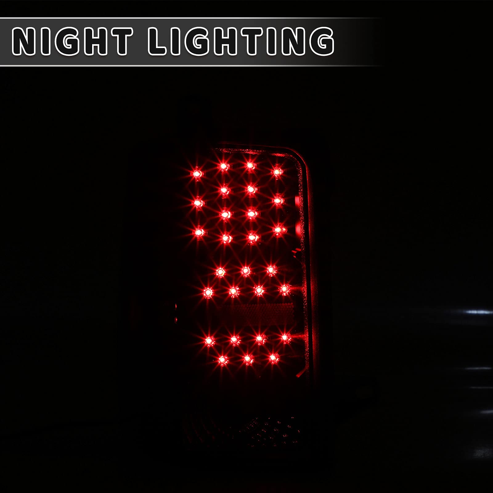1997-1998 Jeep Grand Cherokee LED Tail Lights - Pair of High-Brightness Rear Lamp Assemblies for Driver & Passenger Side Replacement | Perfect for Night Driving & Off-Road Adventures