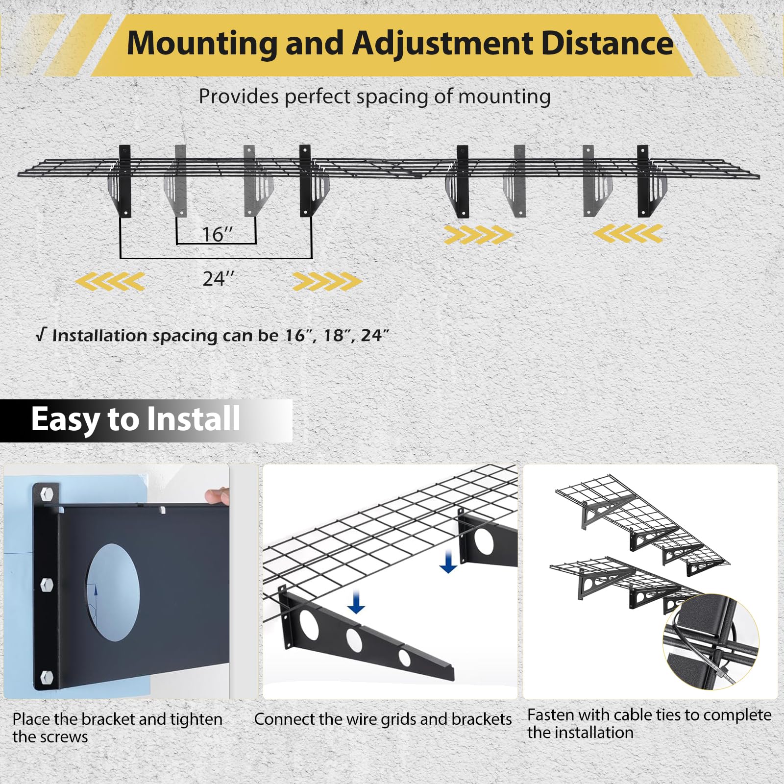 2-Pack Heavy Duty Garage Wall Shelves - 12x72 Inch Floating Shelving with 600lbs Capacity - Wall Mounted Storage Rack for Garage, Basement, Workshop & Home Organization