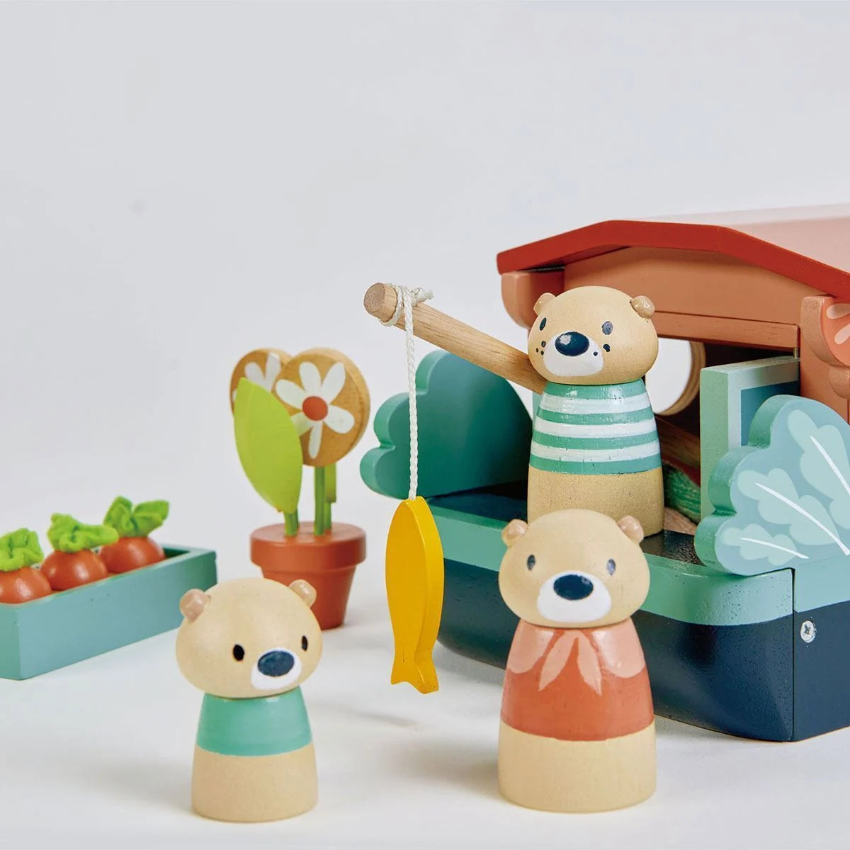 Little Otter Canal Boat - Premium Wooden Toy Boat for Kids | Perfect for Bathtub Play, Pool Fun & Outdoor Water Adventures