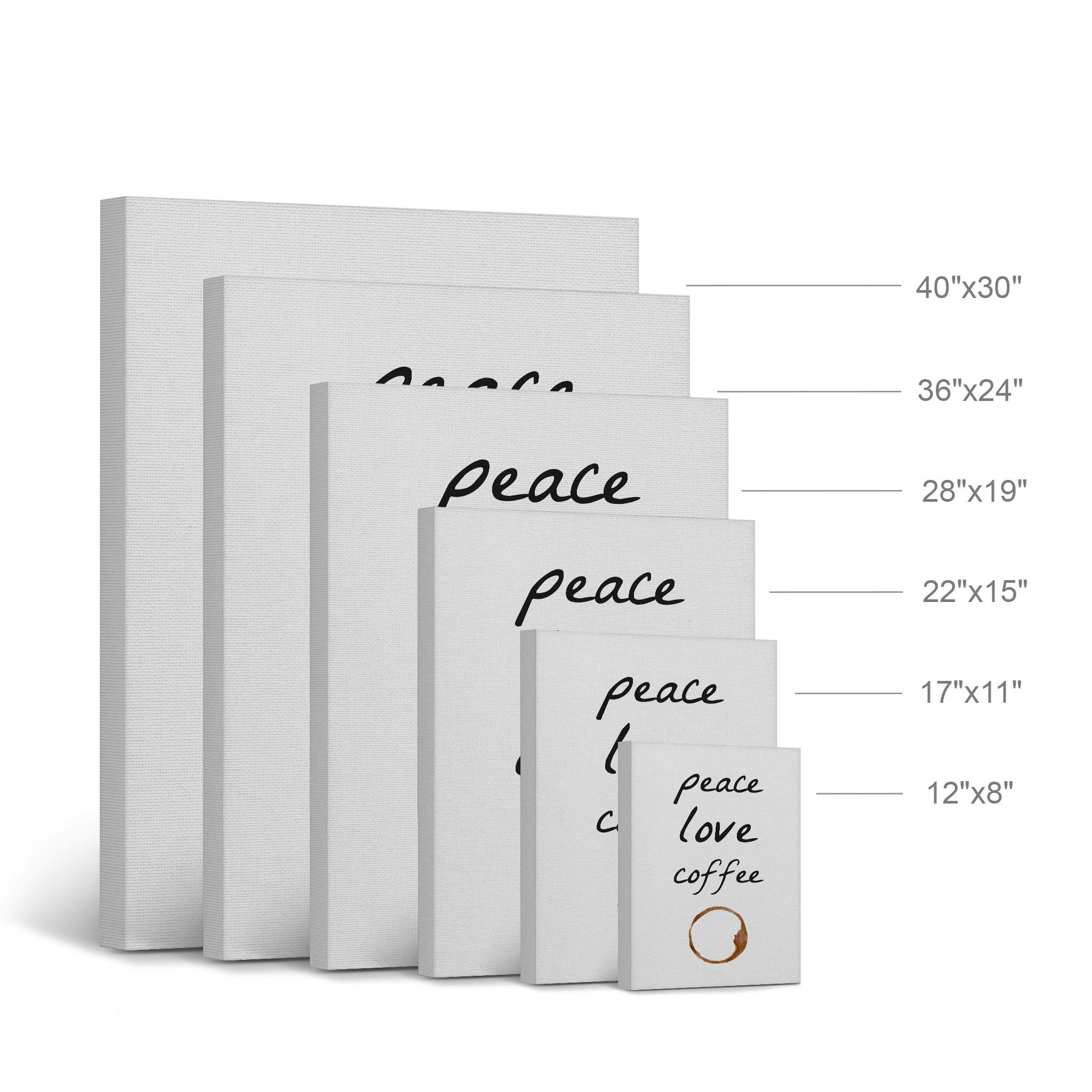 Smile Art Design Peace Love Coffee & Make Coffee Not War 2-Panel Canvas Print Set (40x30 inches) - Inspirational Wall Art for Kitchen, Farmhouse, Office & Coffee Shop Decor - Perfect Gift for Coffee Lovers & Home Decor Enthusiasts