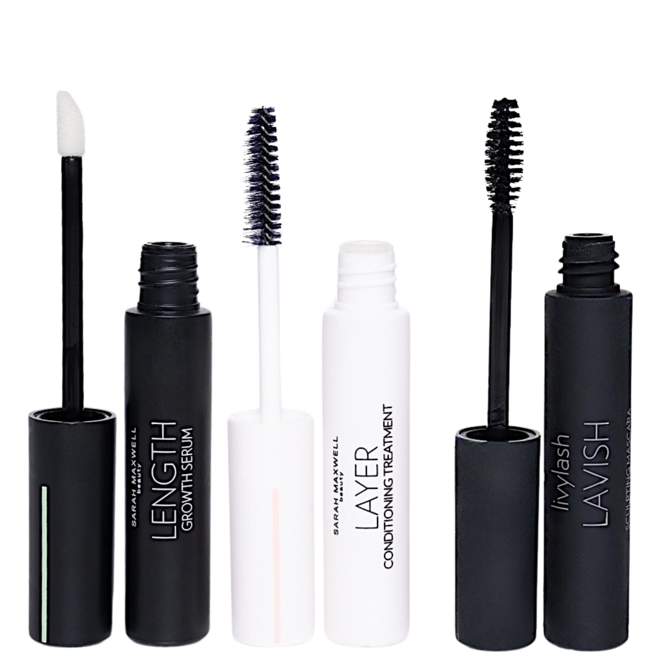 Sarah Maxwell Beauty - Vegan & Cruelty-Free 3-Step Lash & Brow Growth Serum Kit | Natural Eyelash Enhancer for Longer, Fuller Lashes | Daily Lash Treatment for Women | Perfect for Nighttime Routine & Special Occasions