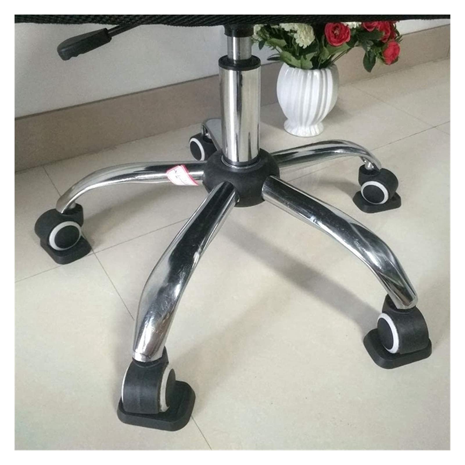YANGQI yaoqijie 6PCS Heavy Duty Furniture Caster Cups - Non-Slip Bed & Chair Wheel Stoppers, Scratch Protectors for Hardwood Floors - Perfect for Sofas, Beds, Office Chairs (Black) - Home & Office Floor Protection Solution