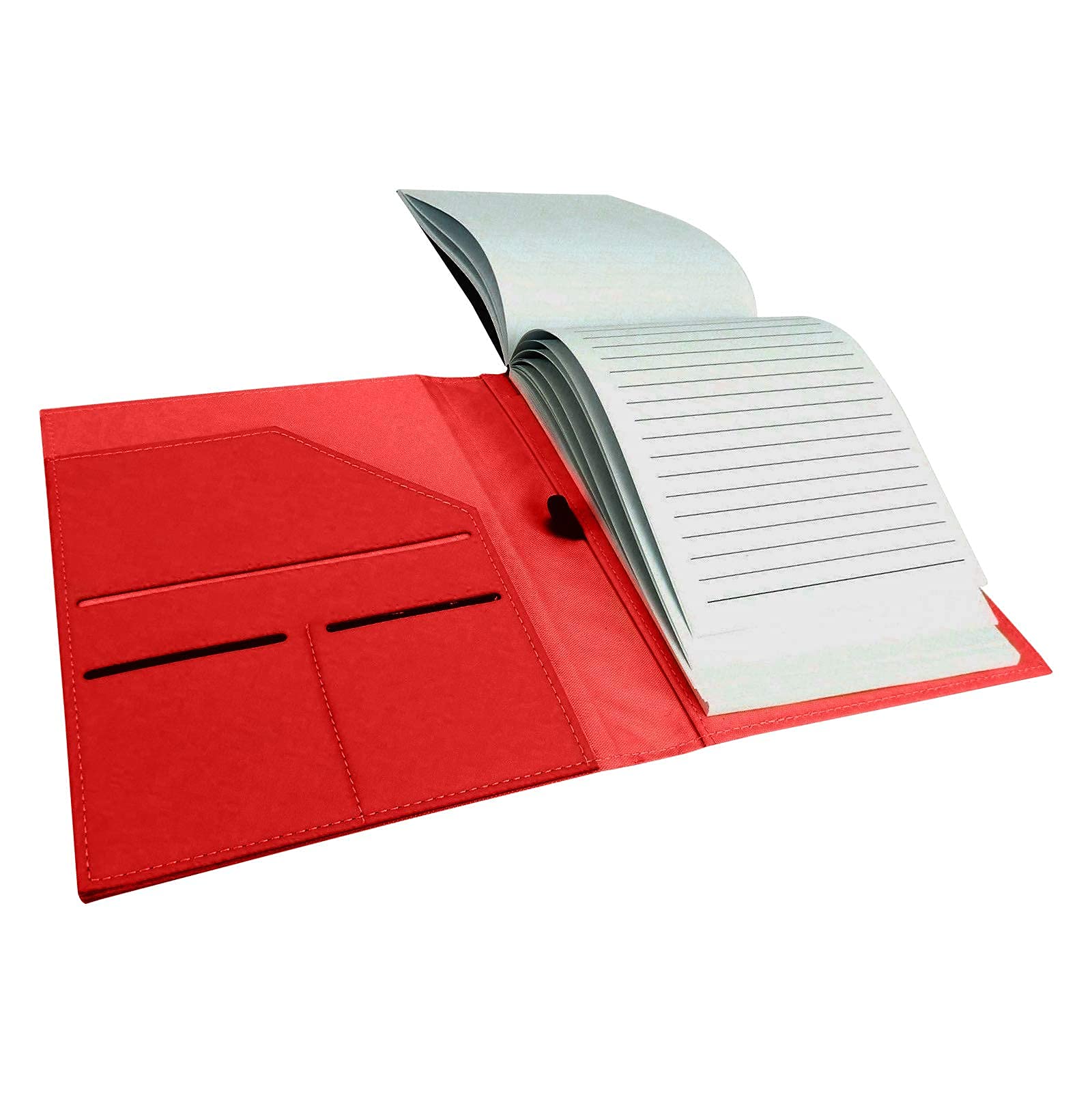 Sweda Red Leather Junior Padfolio – Professional Business Portfolio with Pen Loop, Multiple Pockets & Card Slots, Includes 100-Page Notepad – Ideal for Meetings, Interviews, Office & School Use for Men & Women