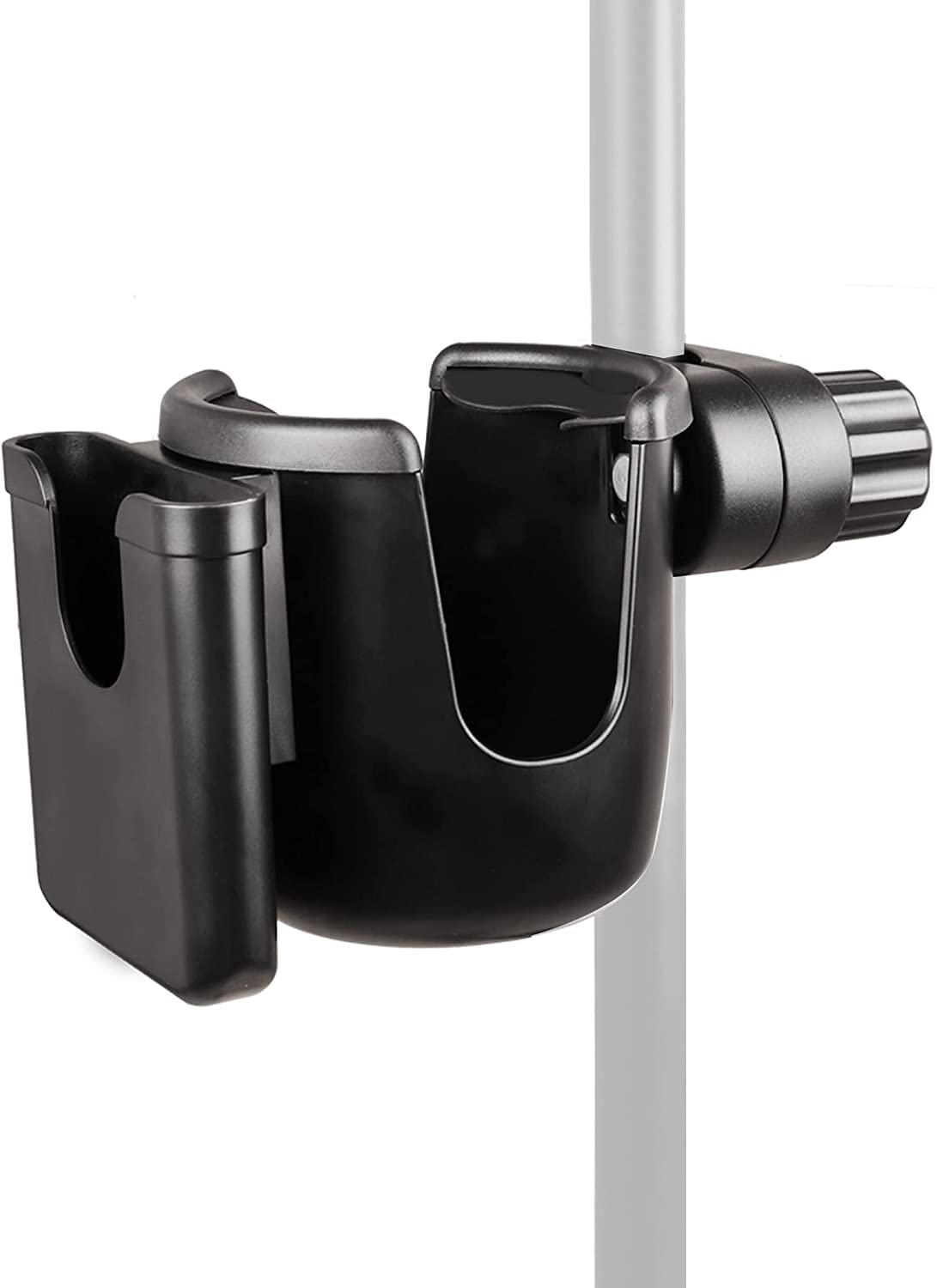 SB Goods Universal 2-in-1 Mic Stand Cup Holder with Phone Mount - Compatible with Music Stands, Water Bottles & Smartphones - Perfect for Singers, Musicians & Podcasters