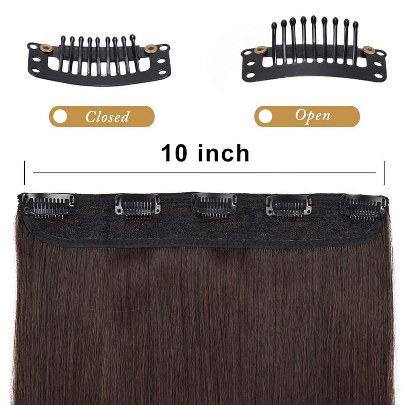 CHANDERKASH 24-Inch Straight Synthetic Hair Extensions with 5 Clips - Women's Hair Accessories for Messy Bun & Updo Hairstyles | Perfect for Parties, Weddings & Daily Styling