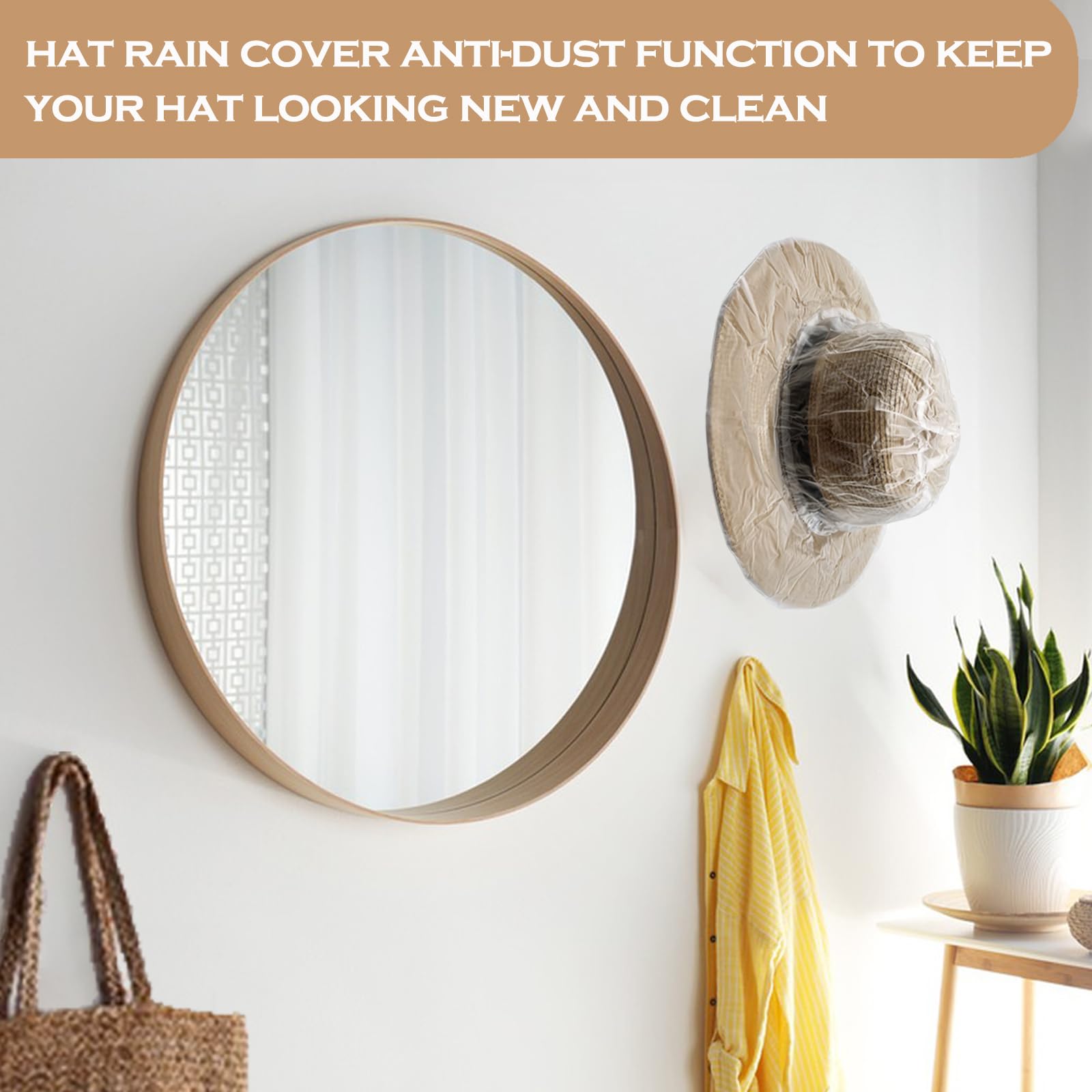 4 Pack Waterproof Cowboy Hat Rain Covers - Durable Plastic Hat Protectors for Men's Western Hats - Storage & Outdoor Use in Rainy Weather