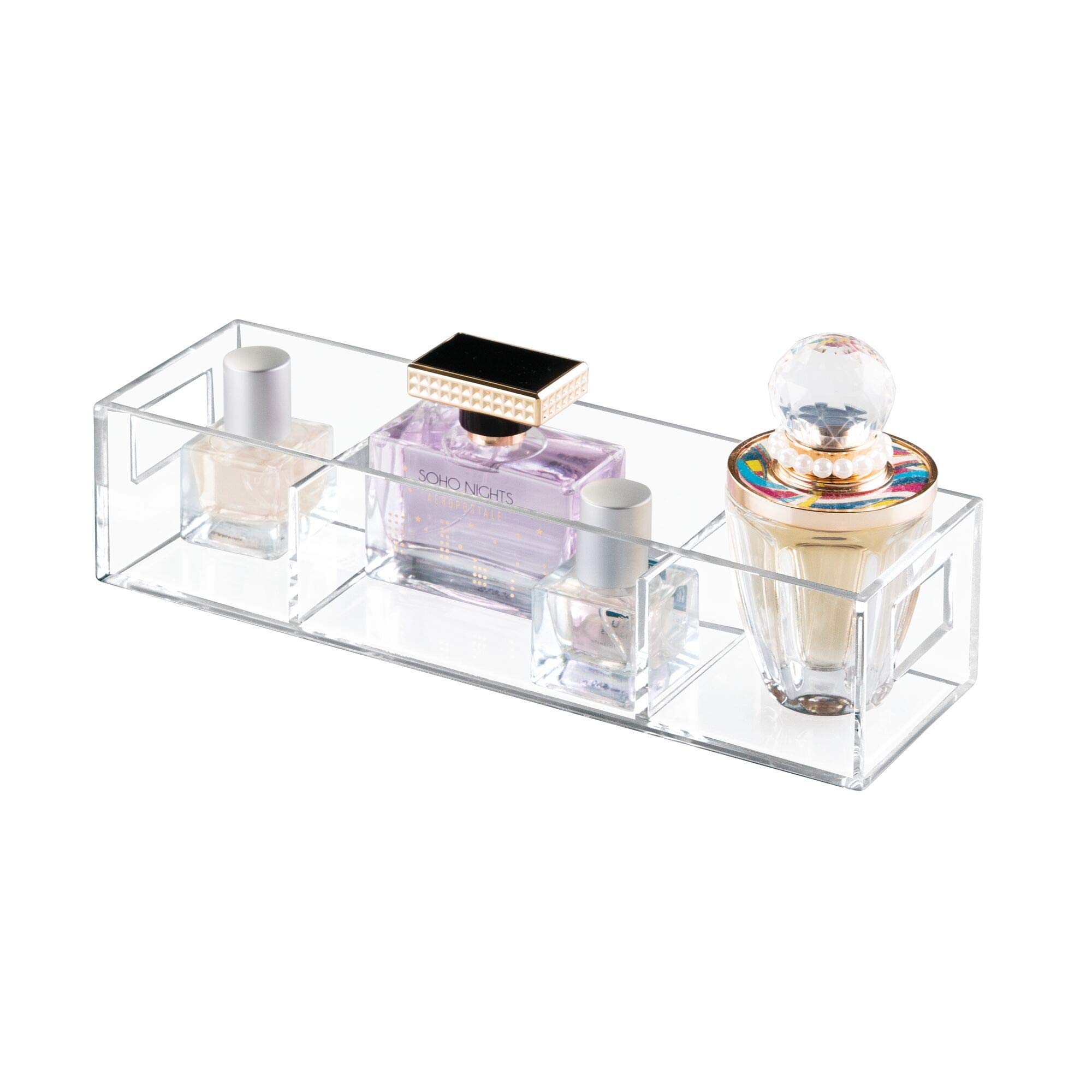 iDesign Clear Acrylic Vanity Organizer - Cosmetic Makeup Storage Box for Bathroom Countertop, Dresser & Travel | Holds Lipsticks, Brushes & Skincare Products